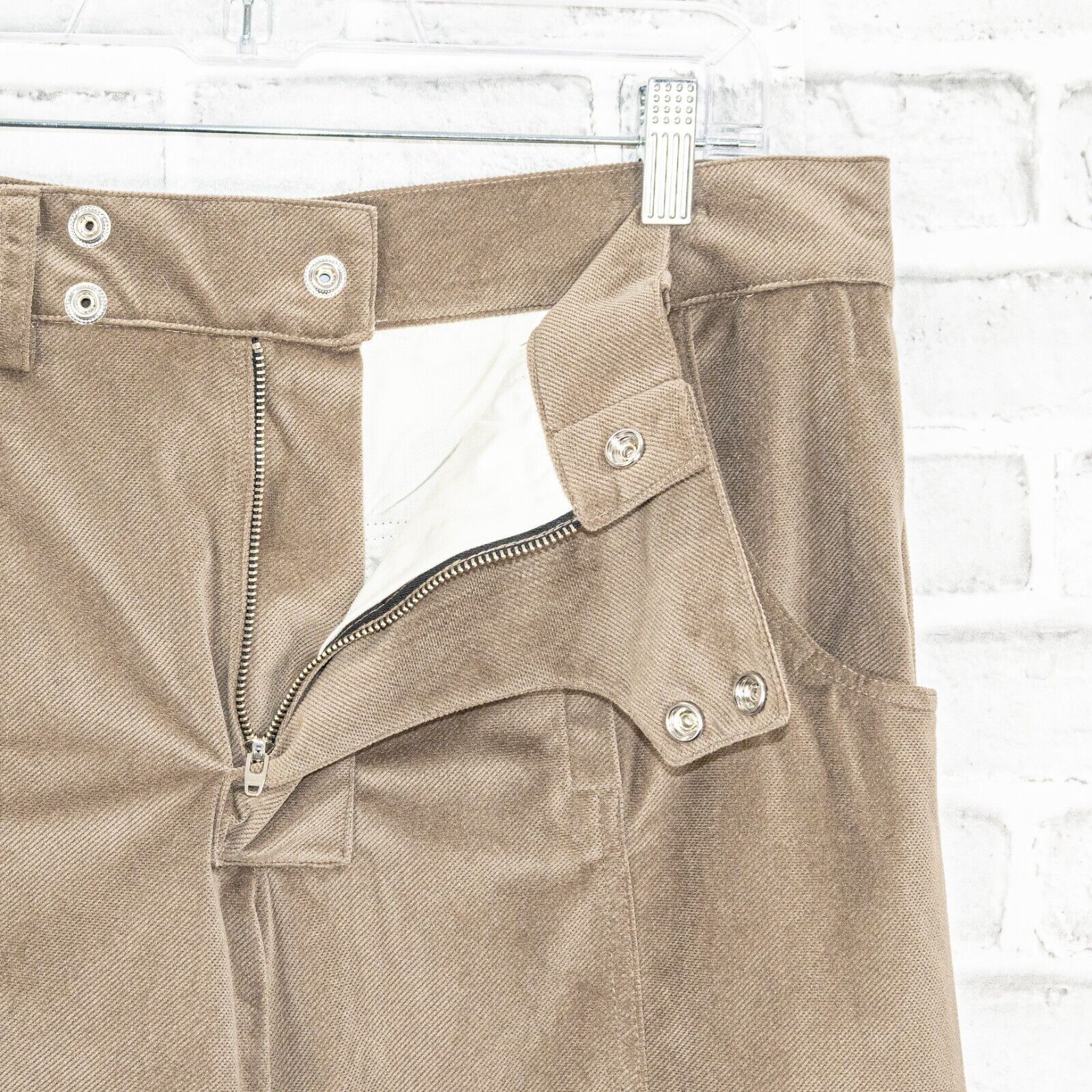 Goodfight Goodfight Textured Layered Trouser Pants wide leg in Tan Size US 32 / EU 48 - 4 Thumbnail
