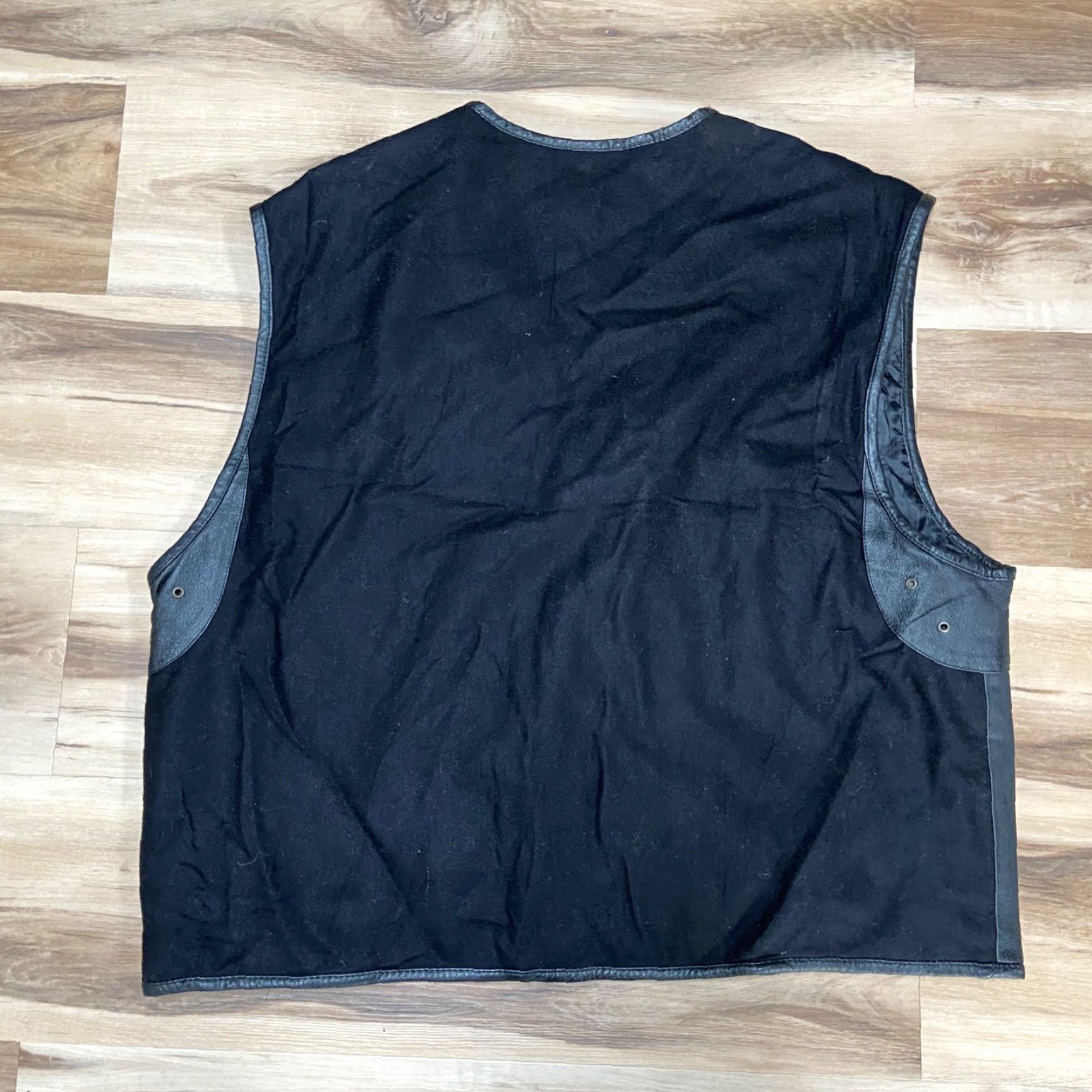 Vintage VINTAGE City Streets Leather Jacket Mens XL Vest Full Zip 80s 90s Motorcycle Wool Lining Black Size US XL / EU 56 / 4 - 5 Thumbnail