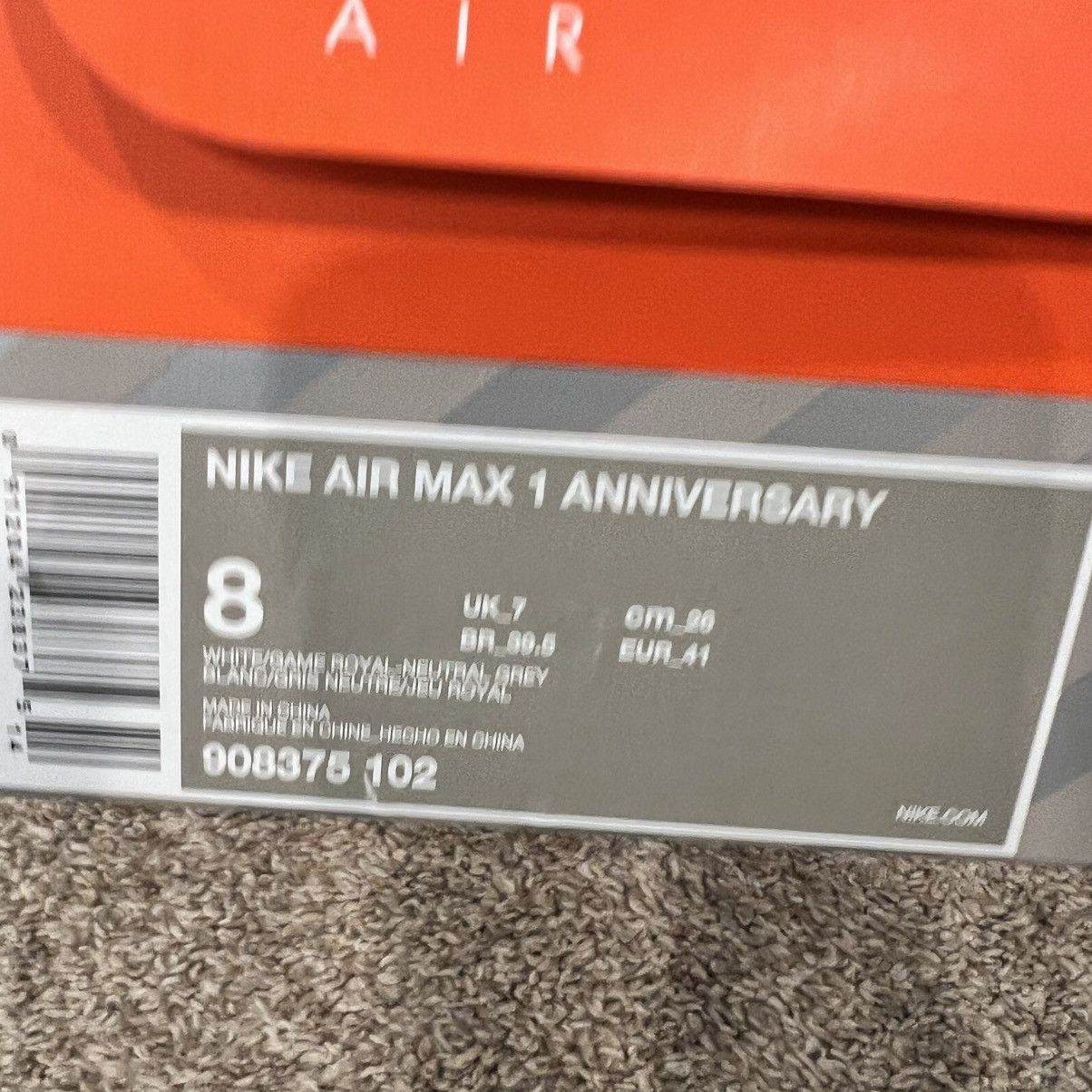 Nike Nike Air Max 1 Anniversary Royal 908375-102 Size US 8 / EU 41 - 14 Thumbnail