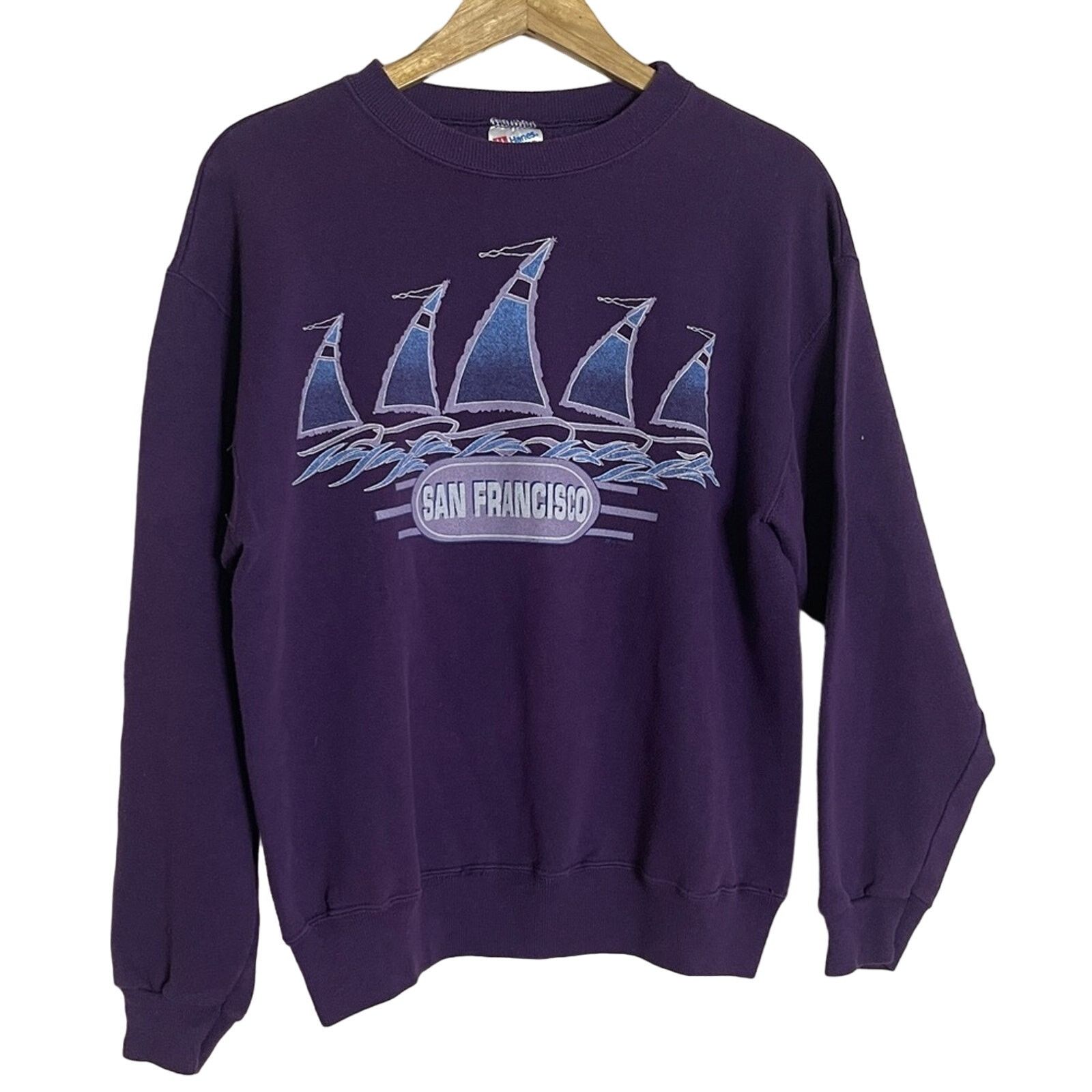 Hanes San Francisco 80’s Sailboat Sweatshirt Purple Size L Size L / US 10 / IT 46 - 1 Thumbnail