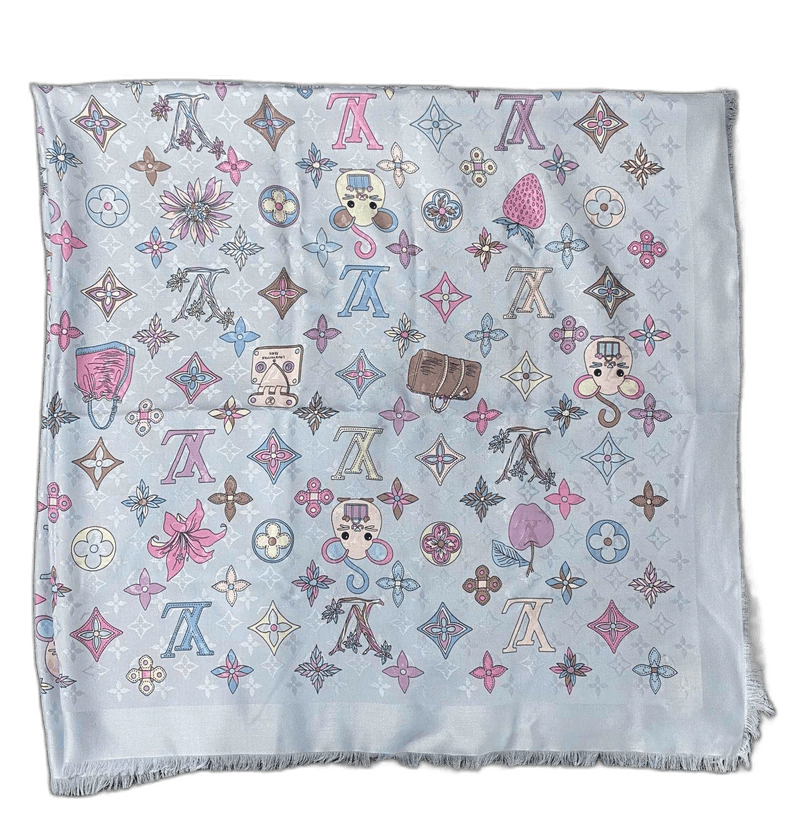 Louis Vuitton Colorful Printed Silk Scarf by Louis Vuitton Size ONE SIZE - 1 Thumbnail