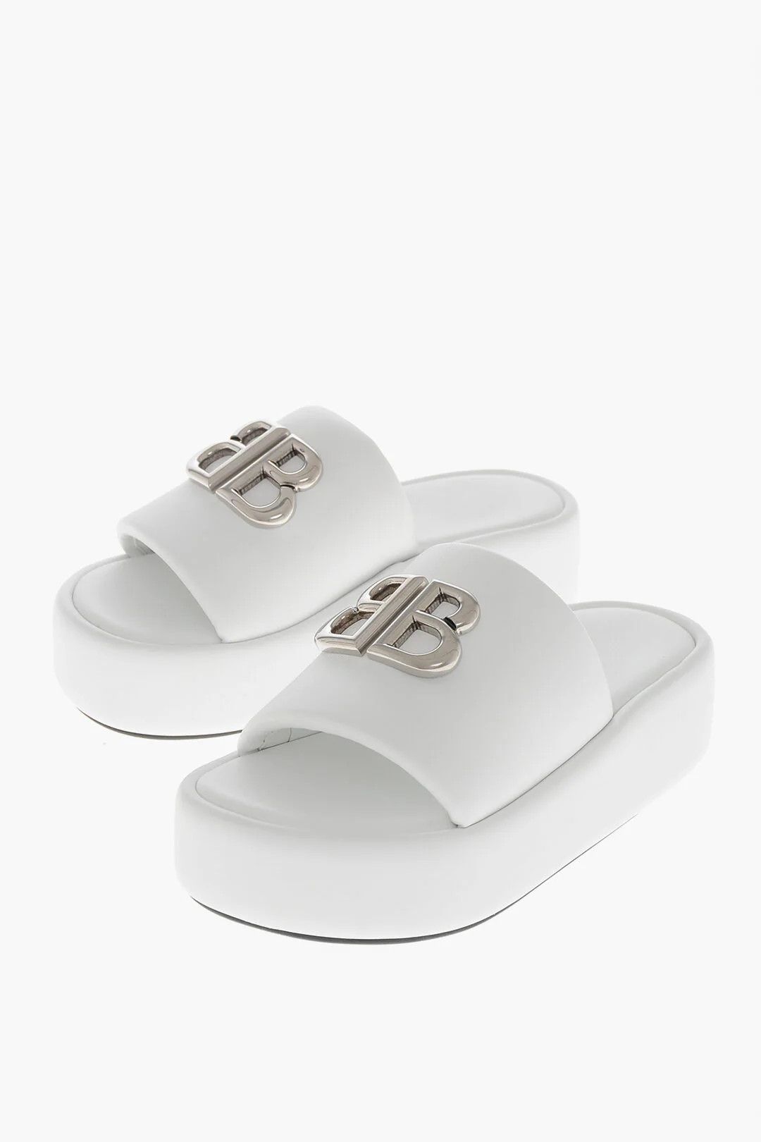 Balenciaga og1mm0326 Leather Platform Sandals in White Size US 7 / IT 37 - 2 Thumbnail