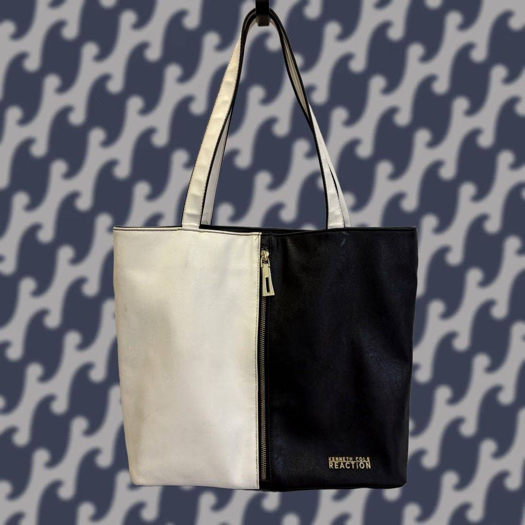 Kenneth Cole KENNETH COLE REACTION Purse Satchel Bag White & Black Zip - 25932 Satchel/Top Handle Bag Womens Luggage & Bags Size ONE SIZE - 1 Thumbnail