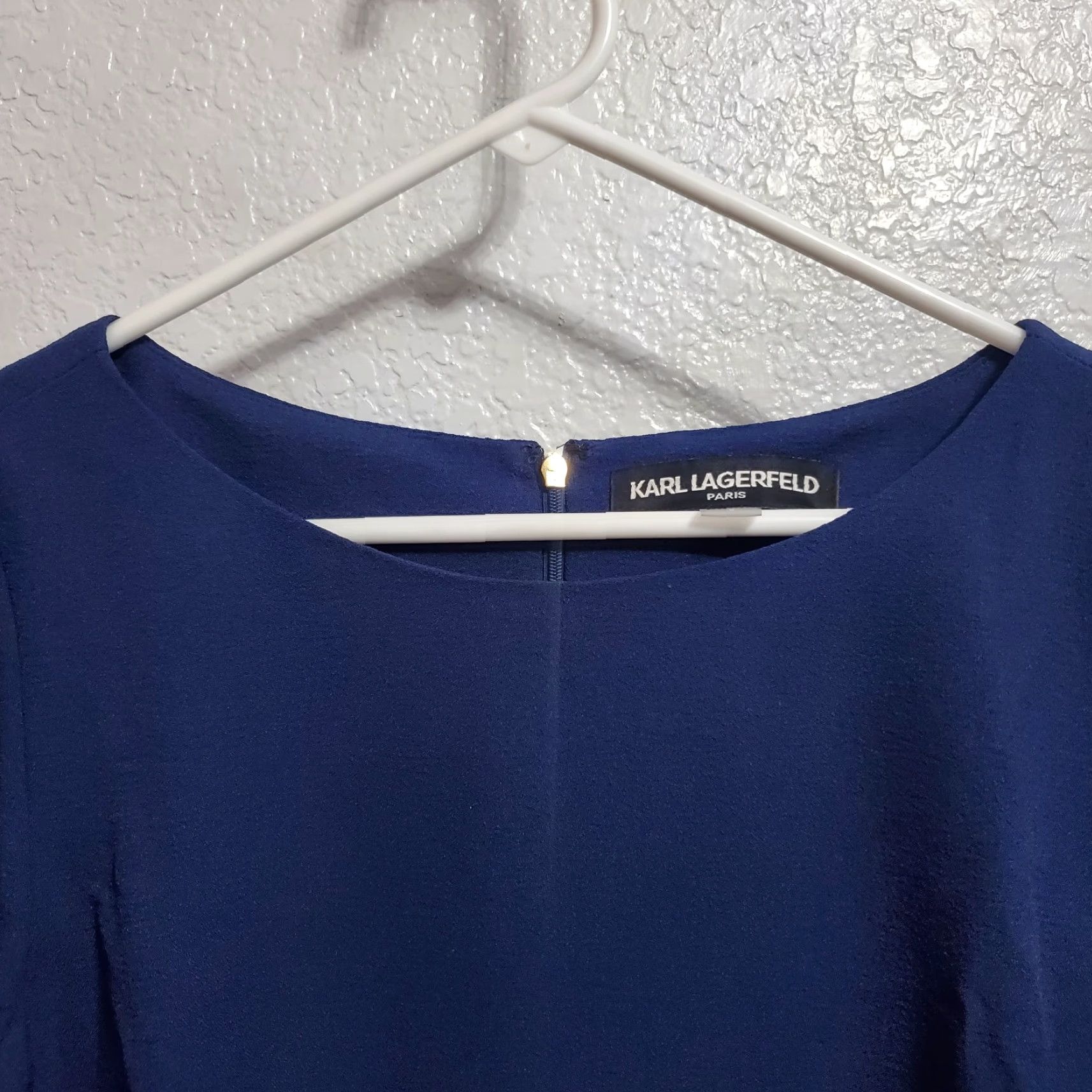 Karl Lagerfeld VINTAGE Karl Lagerfeld Paris Dress Women 8 Royal Blue Tulip Sleeve Shift Back Zip Office Size M / US 6-8 / IT 42-44 - 4 Thumbnail