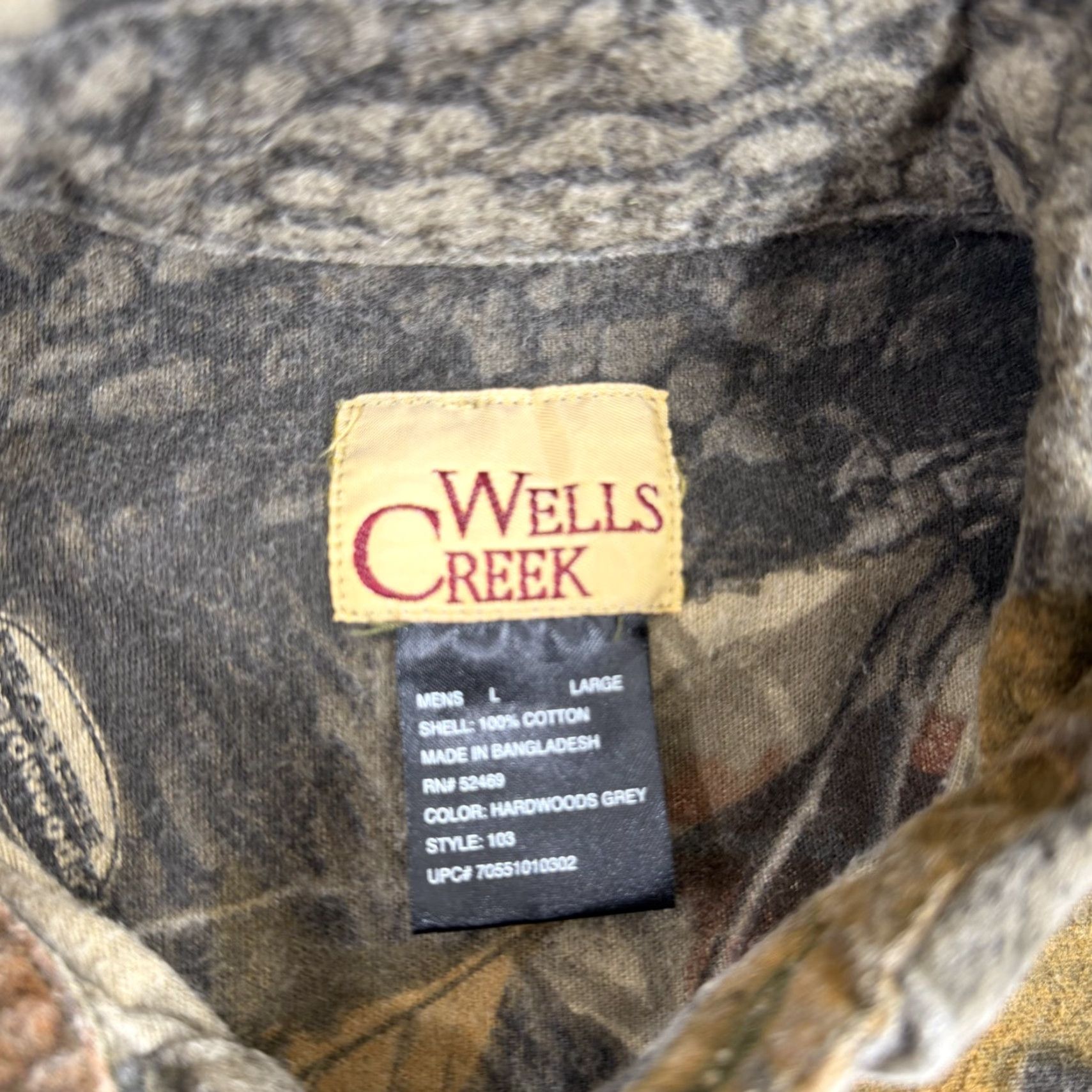 Realtree Wells Creek Shirt Mens Size Large Button Up Hunting Camping Realtree Camouflage Vintage All Seasons Long Sleeve Beig e 100% Cotton Size US L / EU 52-54 / 3 - 5 Thumbnail
