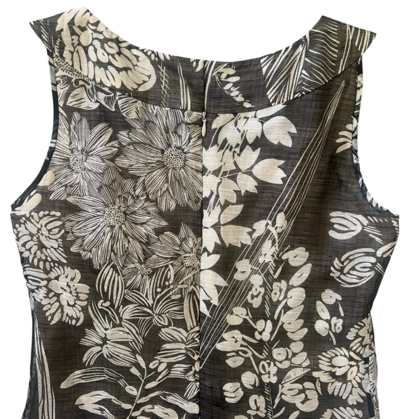 Armani Collezioni Armani Collezioni Linen/Silk Floral Floral Midi Dress Size 6 Size M / US 6-8 / IT 42-44 - 4 Thumbnail