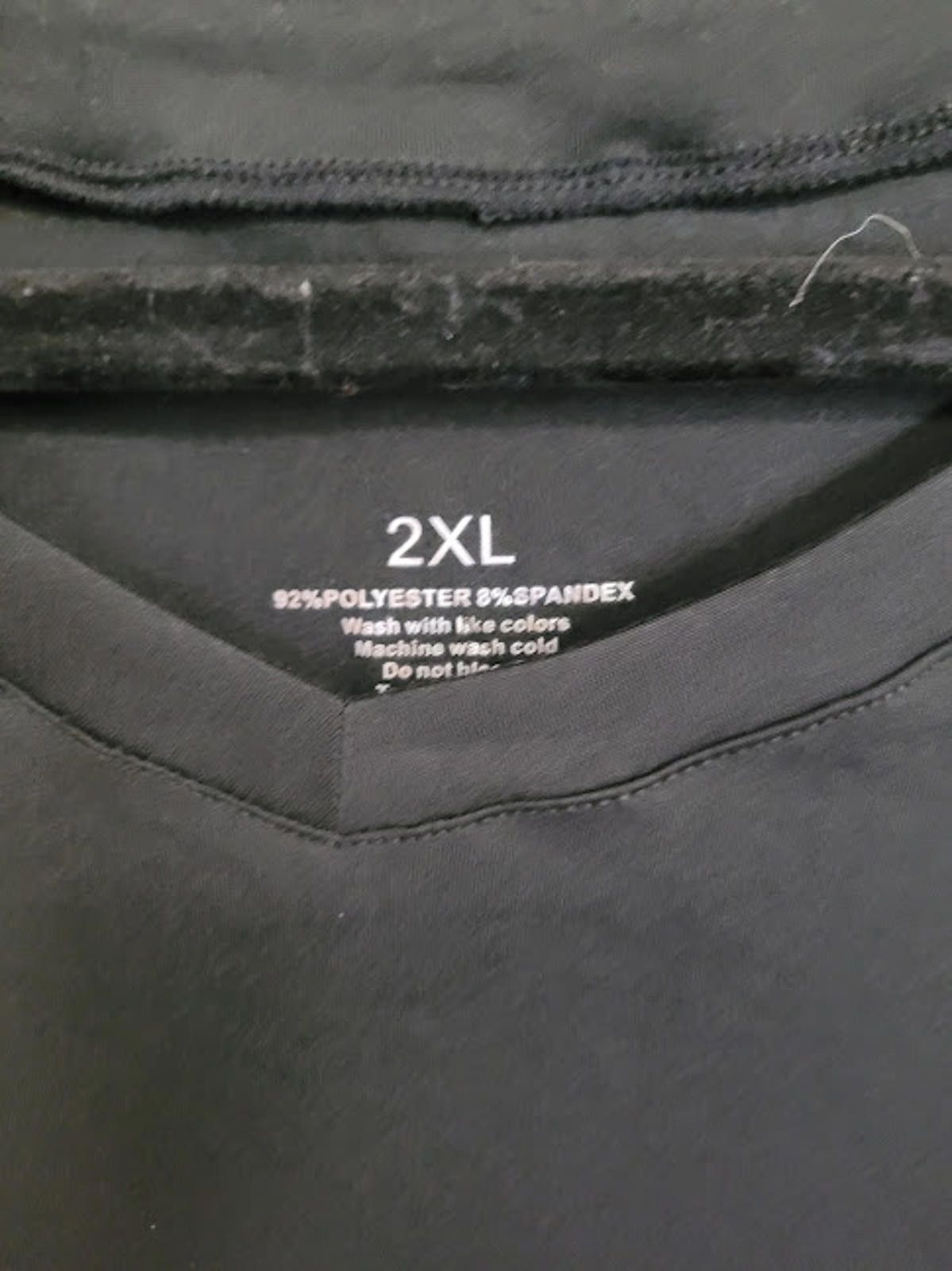 Other Comfortable Black V-Neck T-Shirt 2XL – Soft Polyester Blend Size US XXL / EU 58 / 5 - 2 Thumbnail