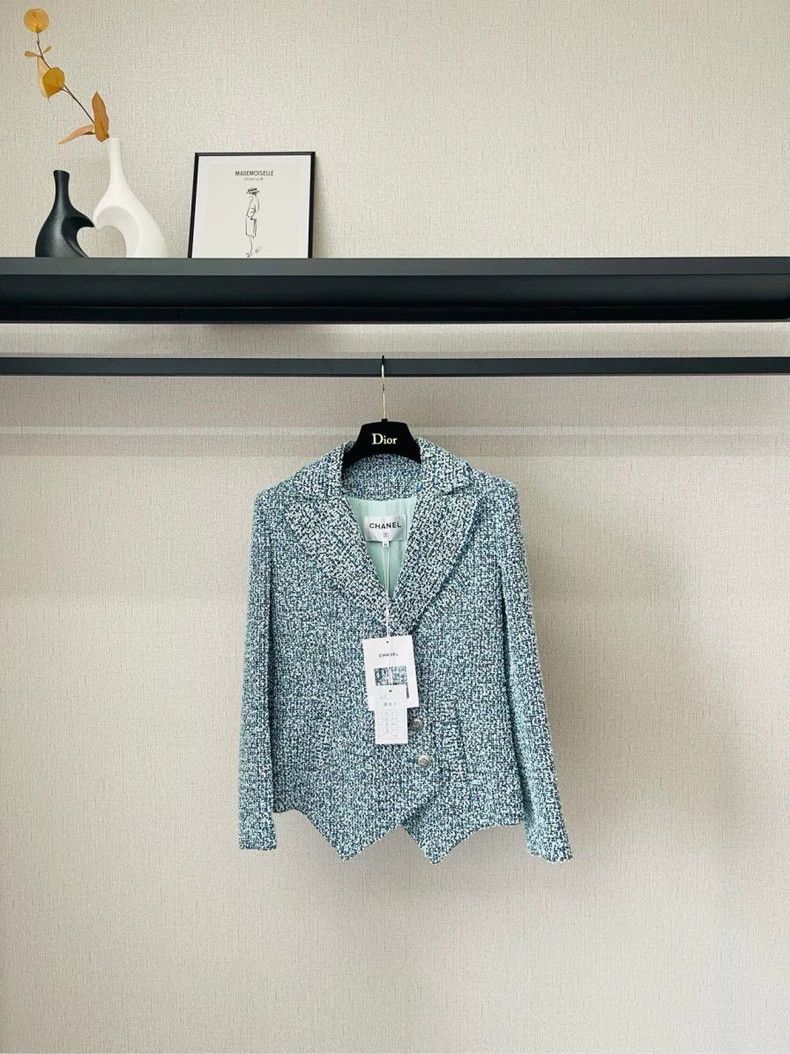 Chanel Chanel 20P light blue tweed jacket 2504-Nextarrow Size XXS / US 00 / IT 34 - 2 Thumbnail