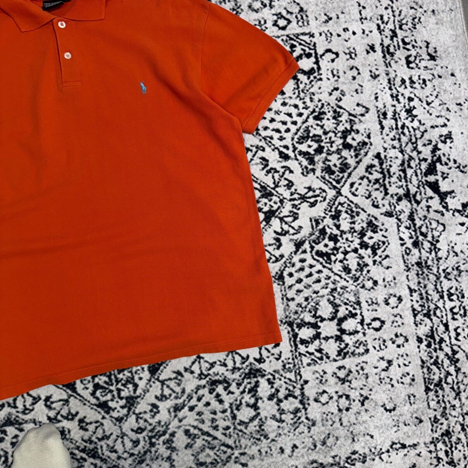 Ralph Lauren × Vintage Vintage Ralph Lauren Unisex Orange Cotton Polo Shirt Size XL Size US XL / EU 56 / 4 - 3 Thumbnail
