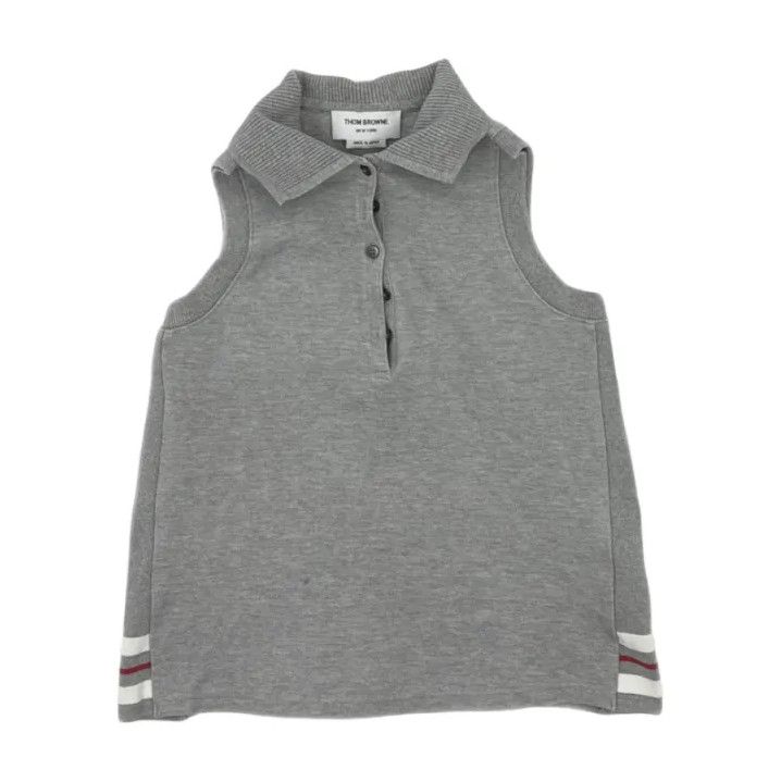 Thom Browne Thom Browne Gray Casual Sleeveless Polo Size US M / EU 48-50 / 2 - 1 Thumbnail