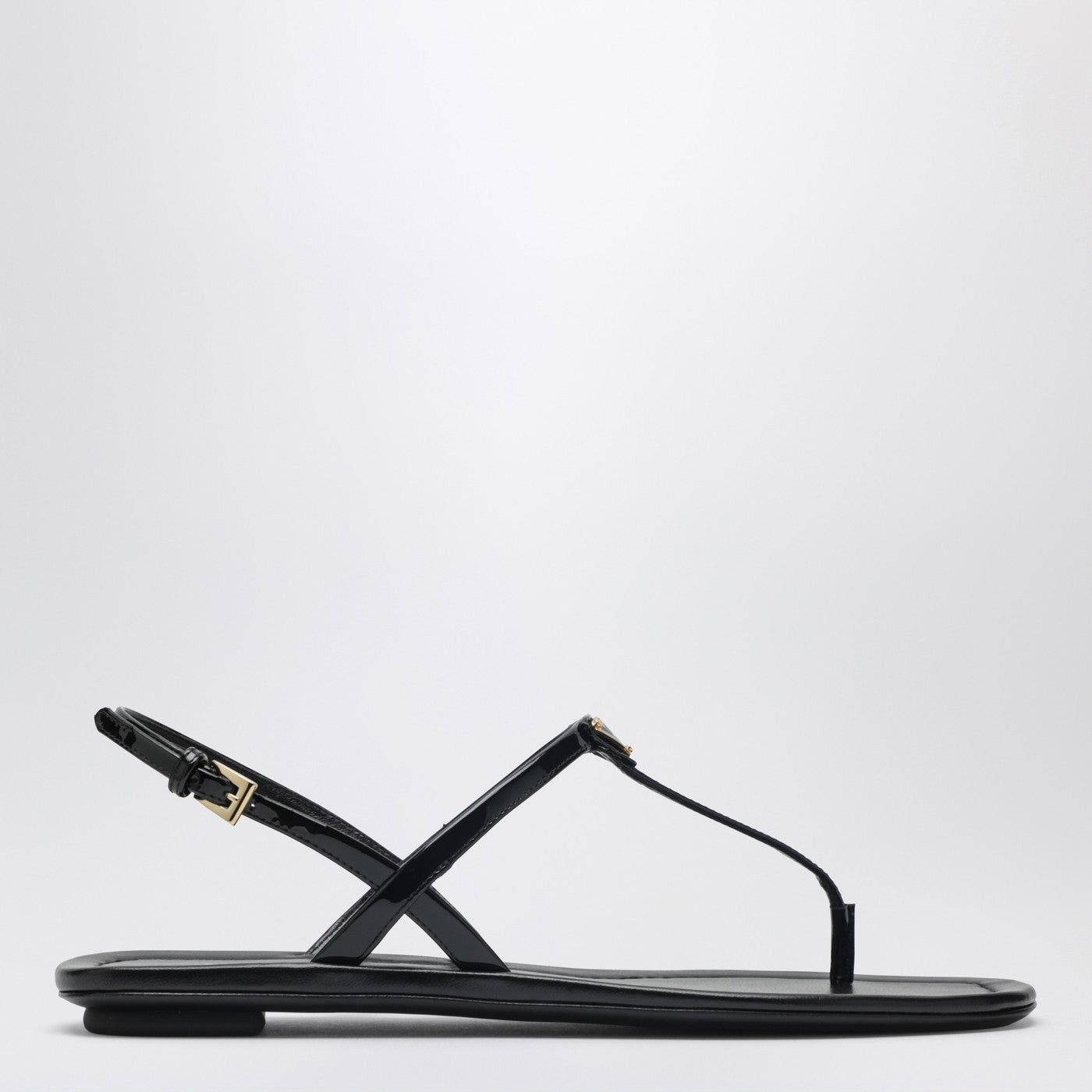 Prada Prada Black Patent Thong Sandal Size US 7 / IT 37 - 1 Thumbnail