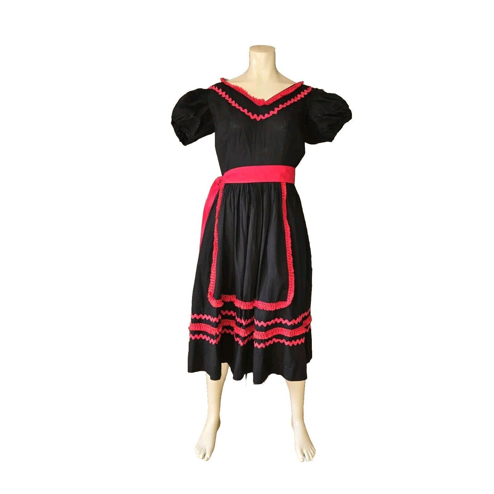 & Other Stories Antique Square Dancing Rockabilly Flare Spanish Style Dress Size S / US 4 / IT 40 - 5 Thumbnail