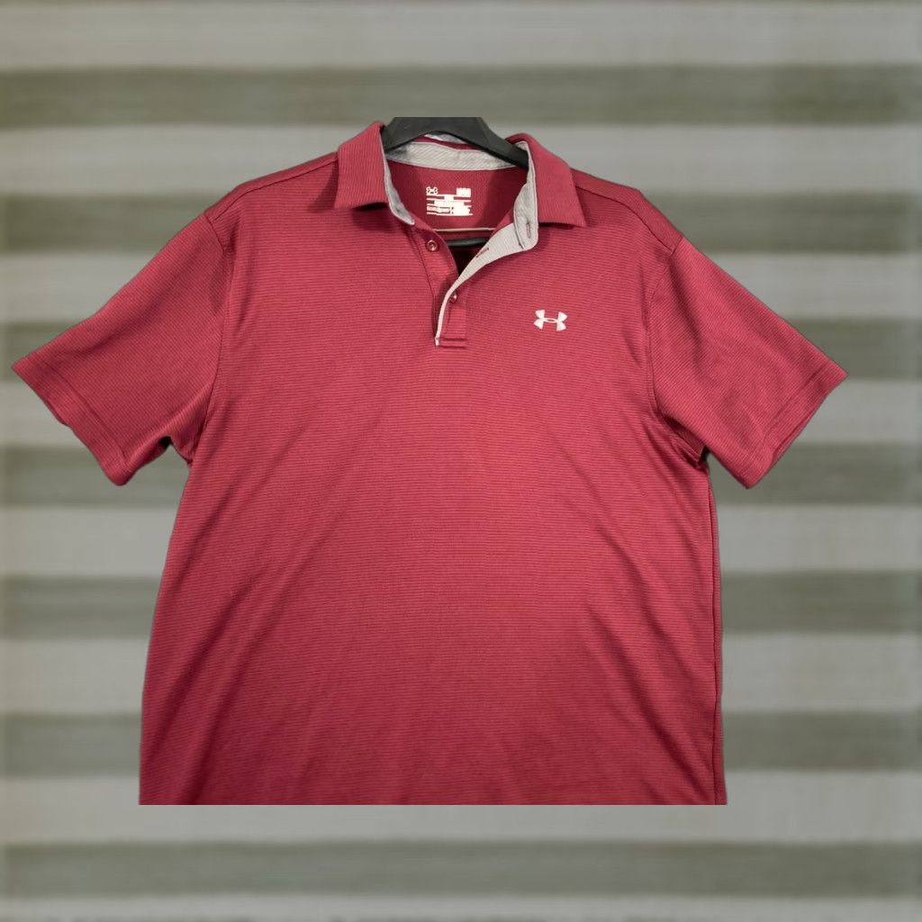 Under Armour Under Armour HeatGear Polo Shirt Mens L Maroon Athletic Performance Loose Fit Shirt Short Sleeve Mens L Maroon Under Armour HeatGear Polo Shirt Size US L / EU 52-54 / 3 - 1 Thumbnail
