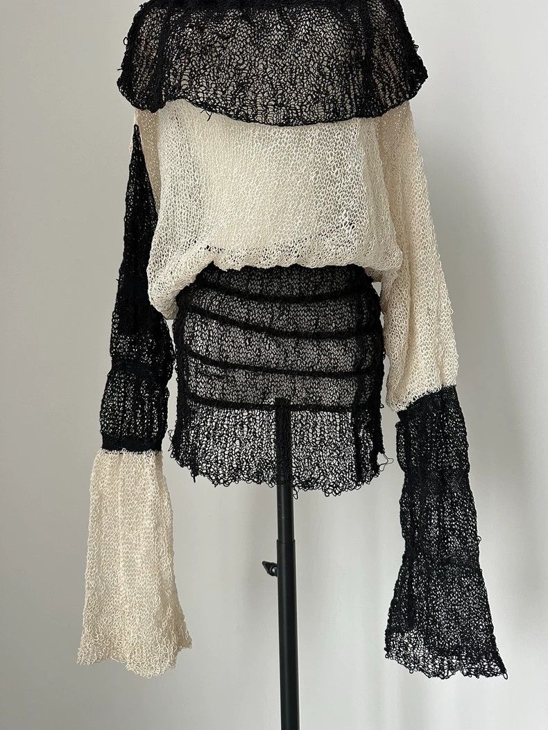 Issey Miyake Issey Miyake Black and white pullover top Size S / US 4 / IT 40 - 3 Thumbnail