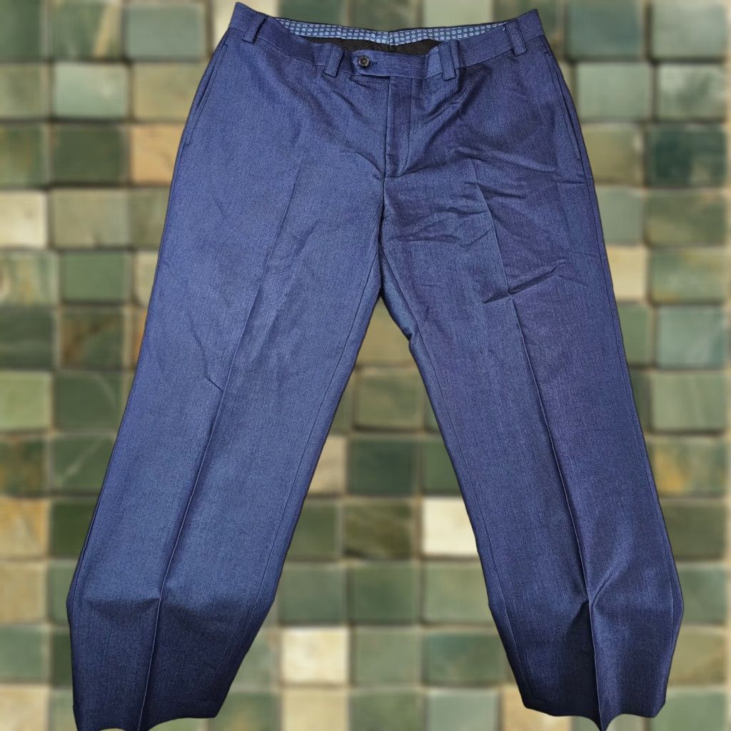 Ralph Lauren Lauren Ralph Lauren Dress Pants Mens 36x28.5 Blue Sharkskin Pants Dress Size US 36 / EU 52 - 1 Thumbnail
