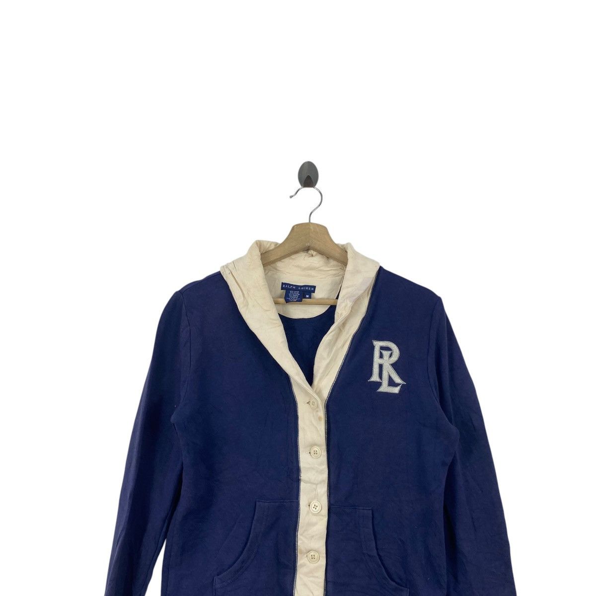 Ralph Lauren Vintage RALPH LAUREN Button Up Hoodie Jacket Spellout Logo Size M / US 6-8 / IT 42-44 - 2 Thumbnail