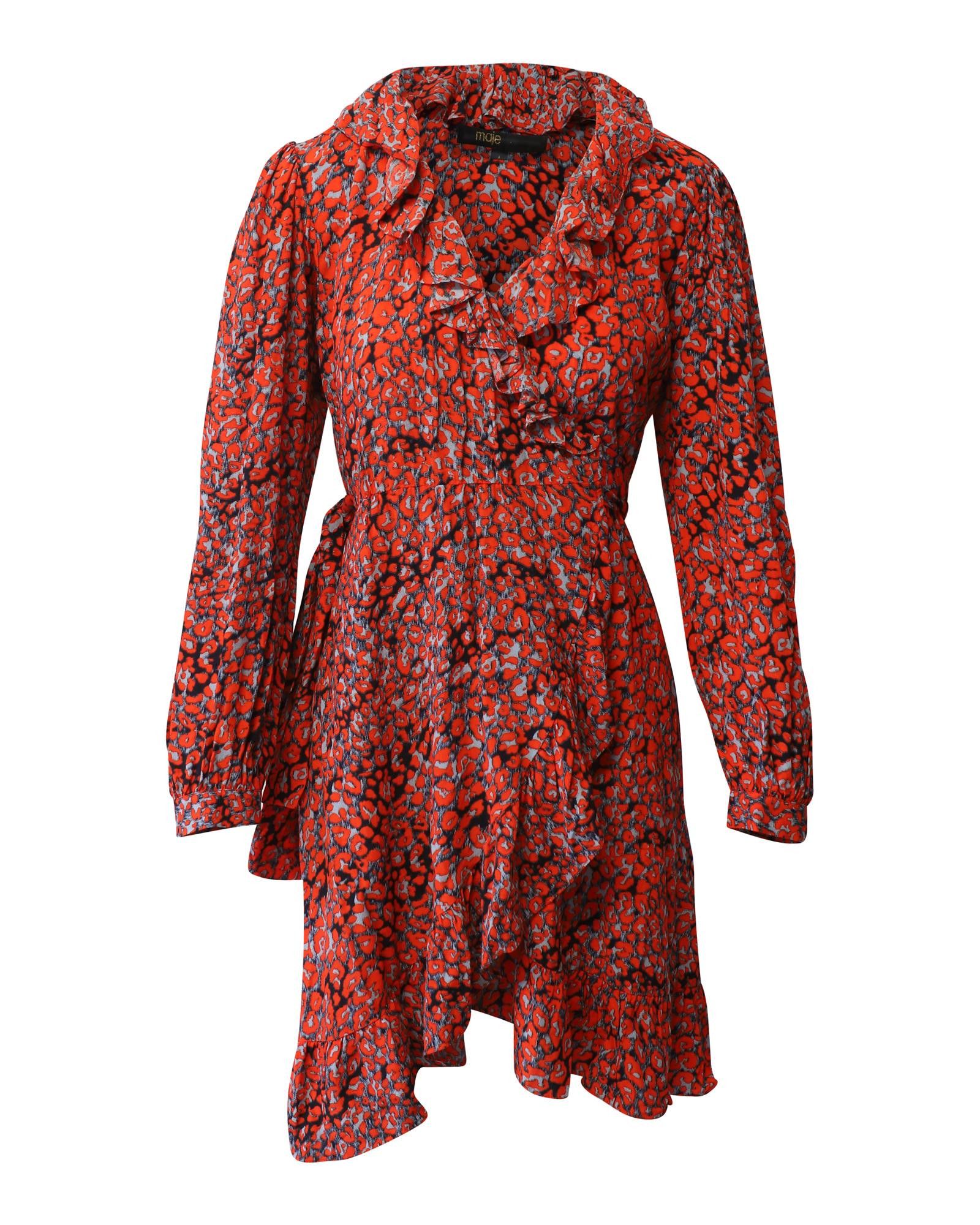 Robe Mini Maje Léopard Et Fluo - Taille 1 (36) - Occasion Très Bon État