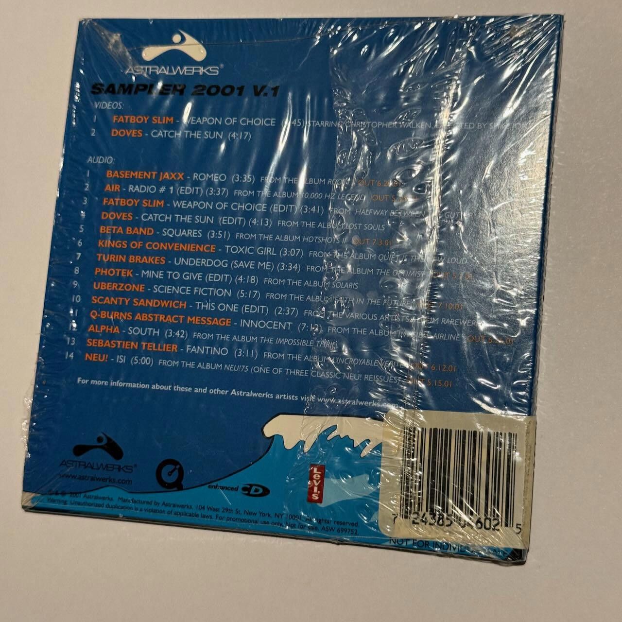 Levi's VTG Astralwerks Sampler 2001 V1 Enhanced CD Fatboy Slim RARE Size ONE SIZE - 2 Thumbnail