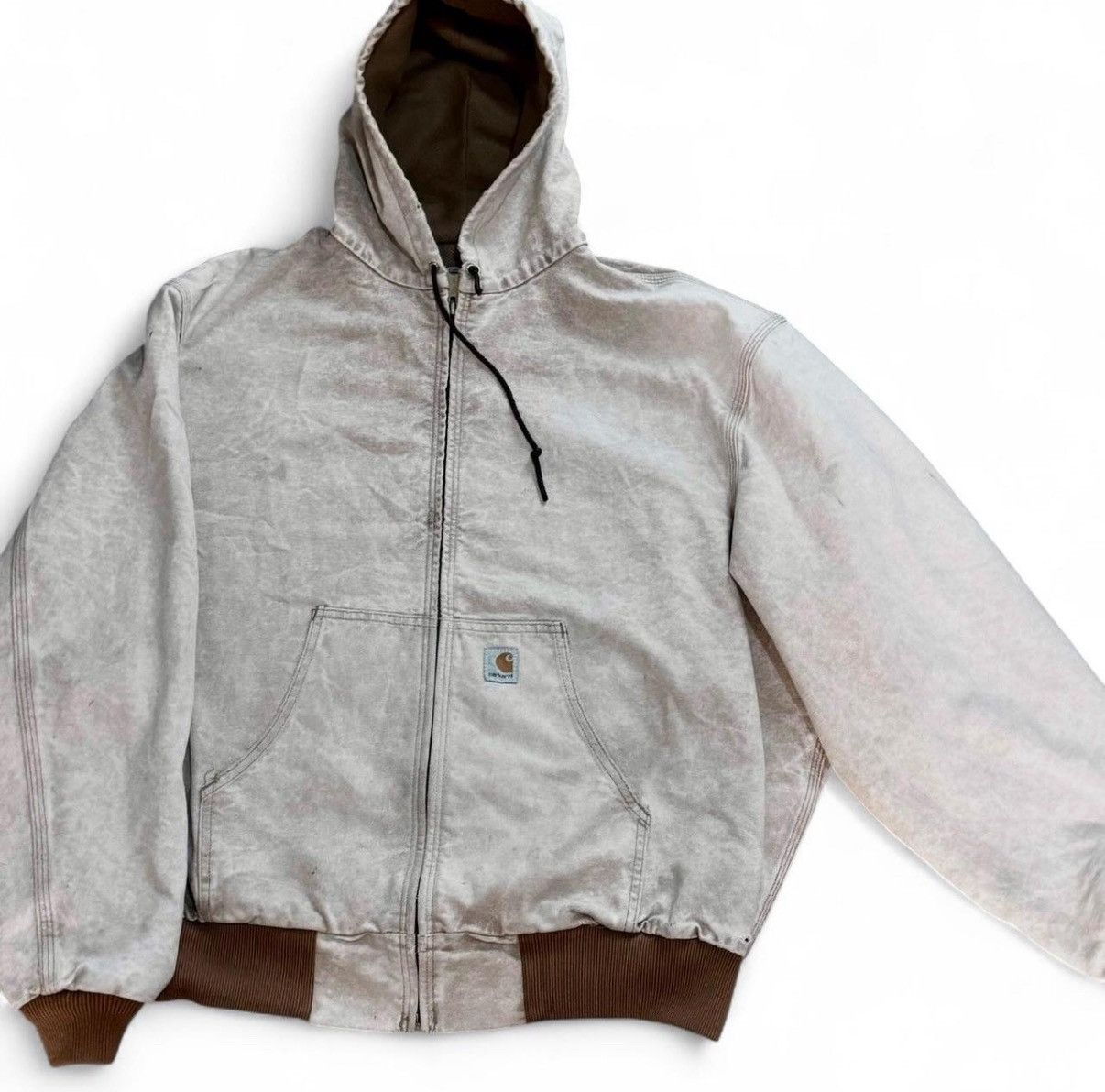 Carhartt Vintage Carhartt Hooded Work Jacket XL Tan/ Brown Size US XL / EU 56 / 4 - 1 Preview
