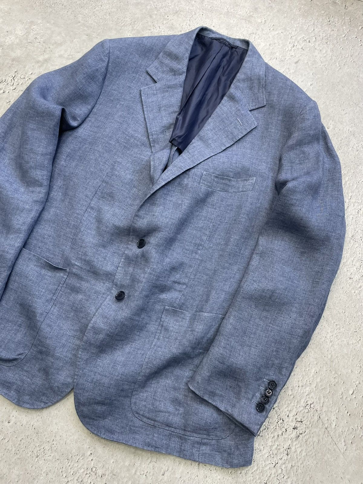 Loro Piana Loro Piana Blue Linen Blazer Jacket Made in Italy Size XL Size 50L - 2 Thumbnail