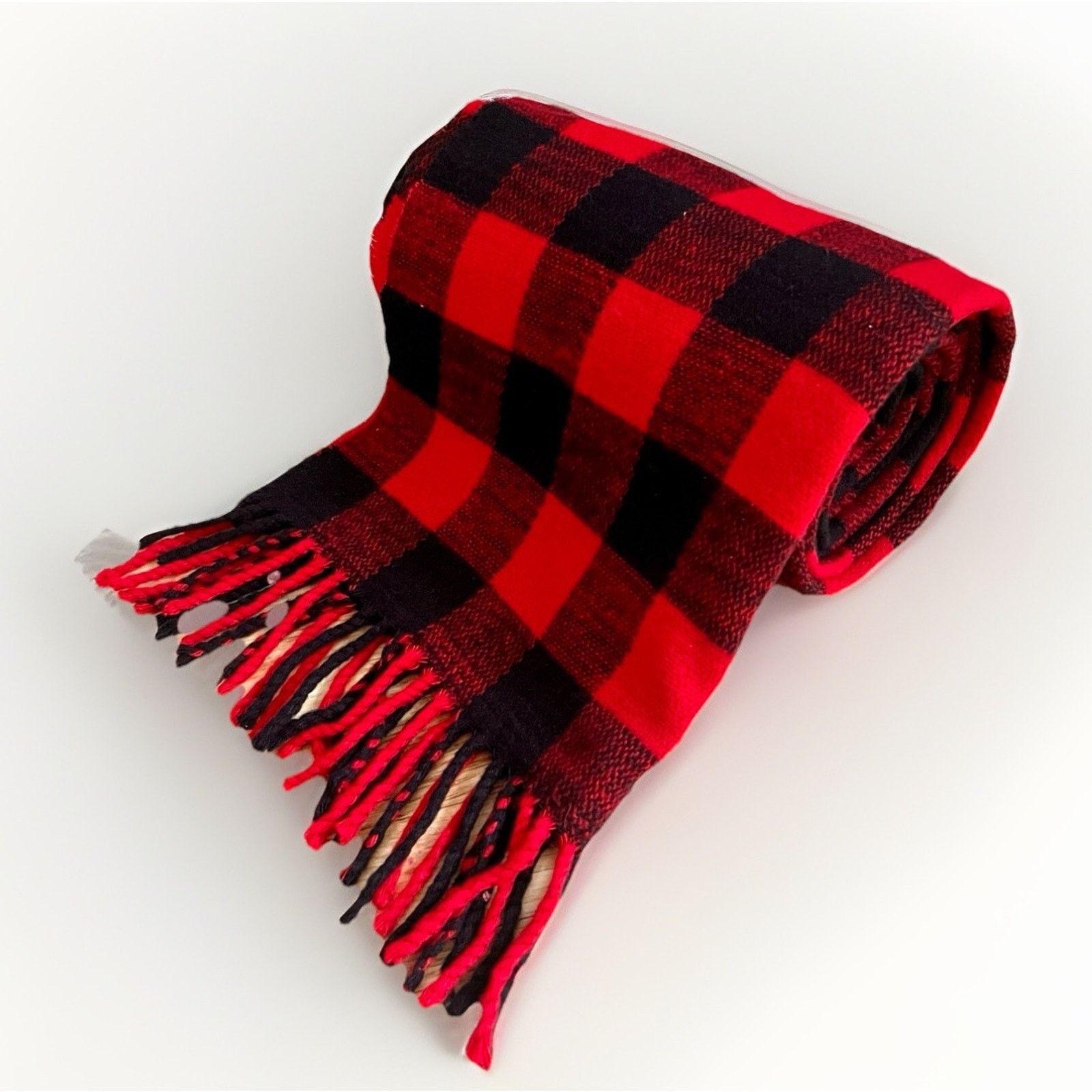 J.Crew J Crew Scarf Wrap Fringe Buffalo Plaid Red 83x15.5 Inches Size ONE SIZE - 1 Thumbnail