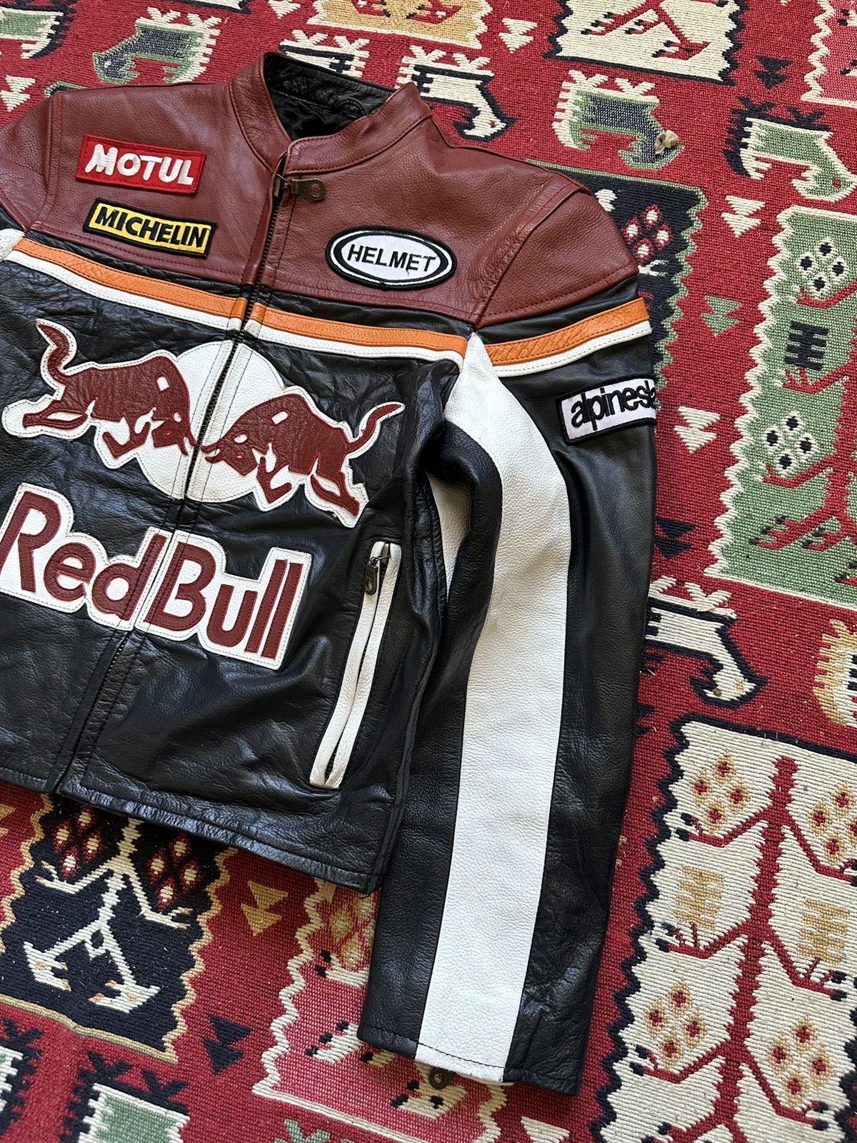 Vintage Crazy Vintage Red Bull Leather Jacket Size S / US 4 / IT 40 - 3 Thumbnail