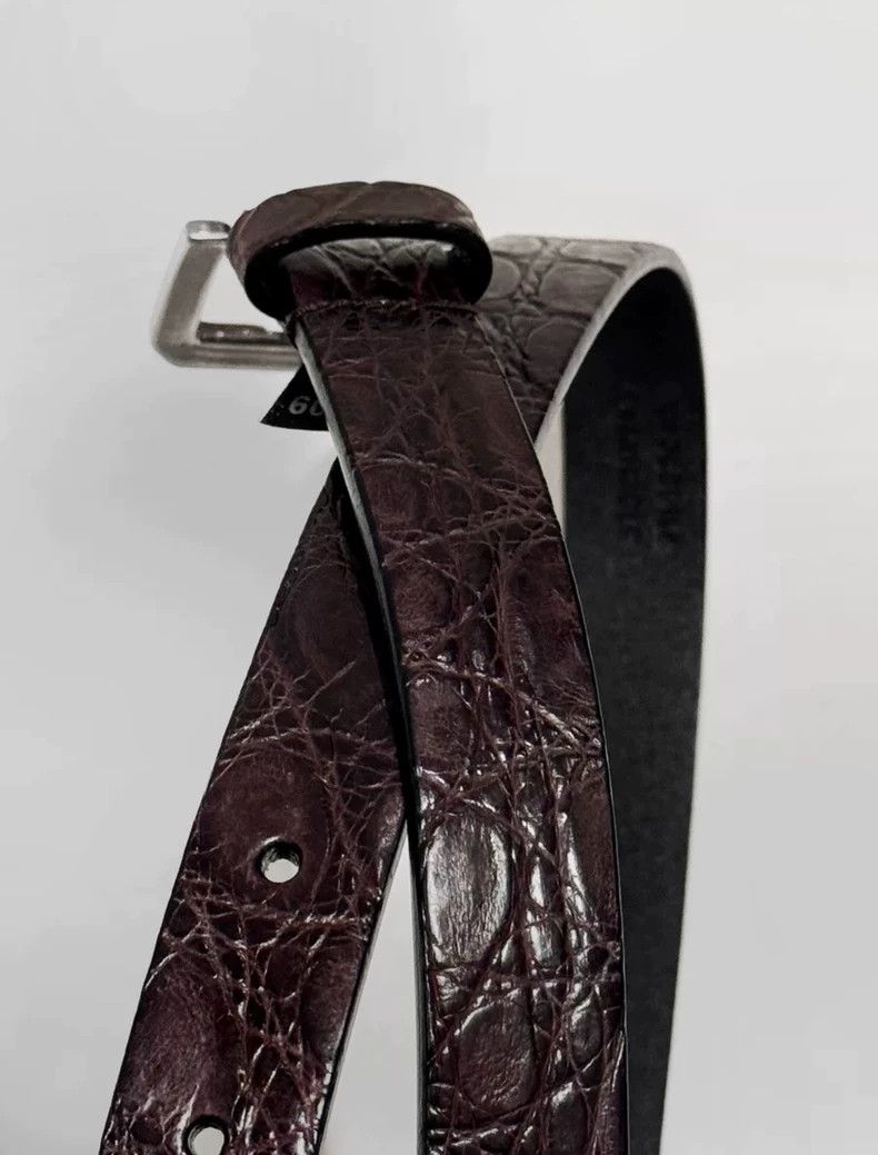 Jil Sander JIL SANDER Crimson crocodile leather belt Size ONE SIZE - 3 Thumbnail