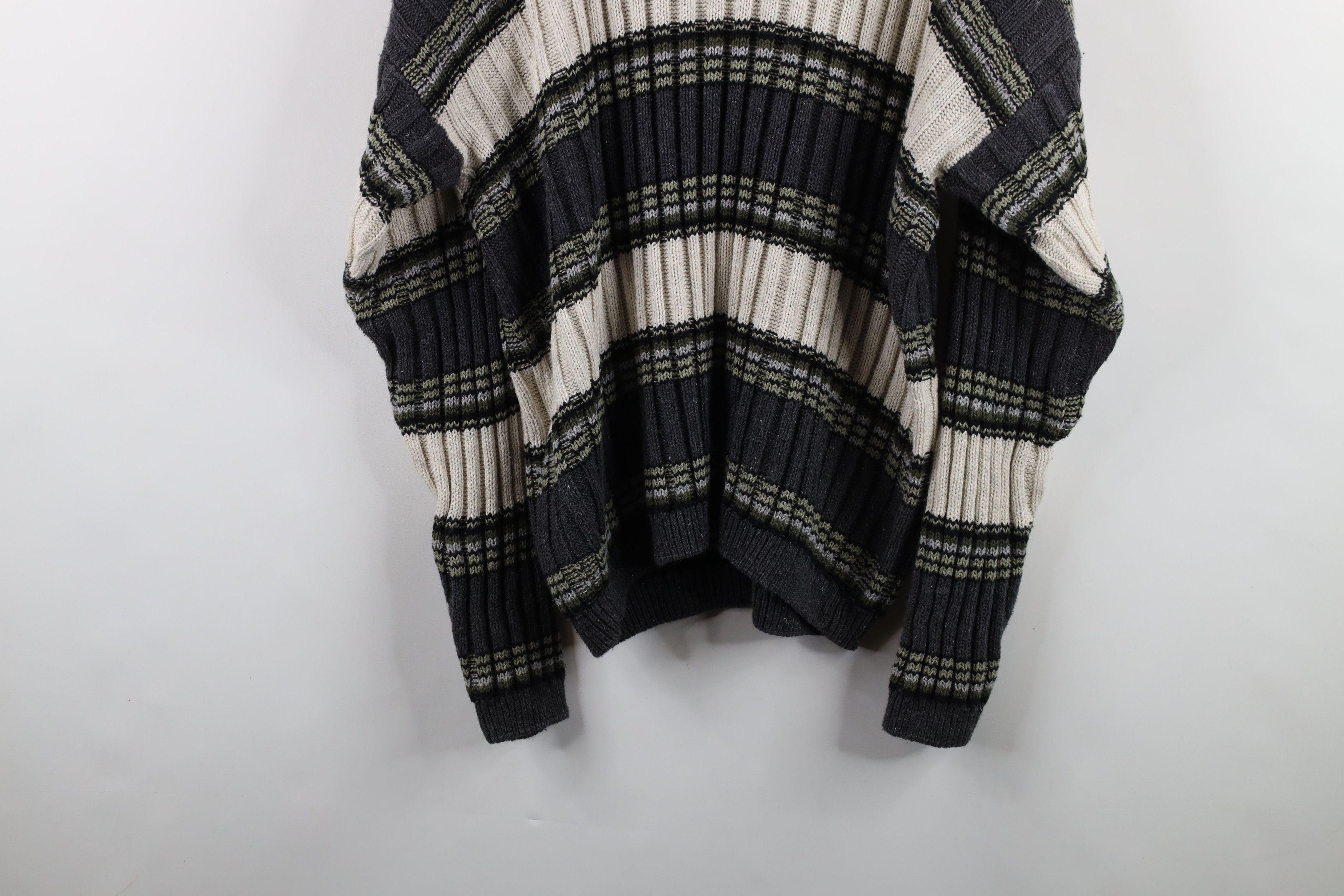 Vintage Vintage 90s Streetwear Chunky Ribbed Knit Henley Sweater Size US XL / EU 56 / 4 - 9 Thumbnail