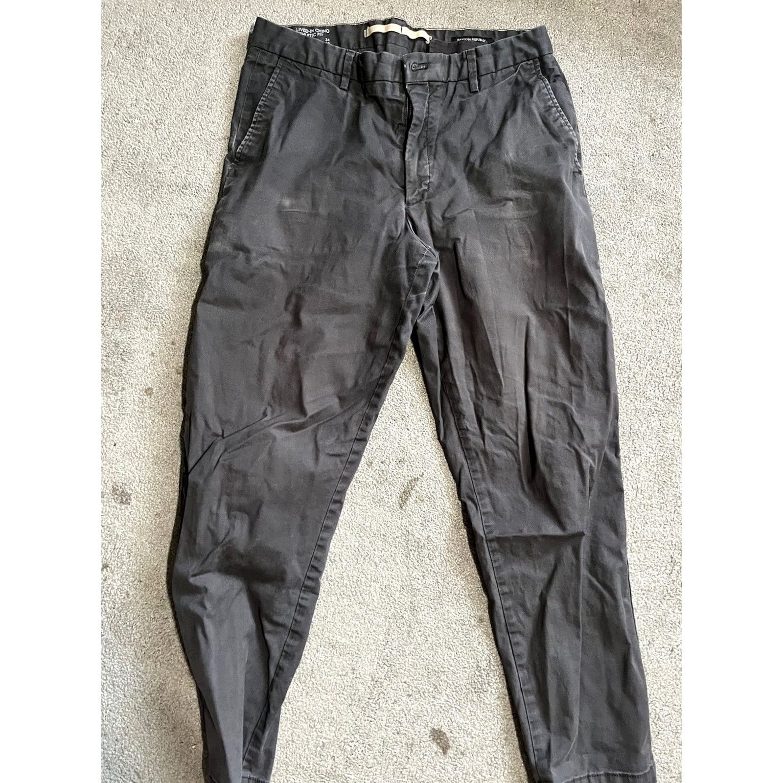 Banana Republic Banana Republic Men's Lived In Chino Athletic Fit Pants Gray 34x32 Slim Inseam 32 Adult Regular Shirt? Size US 34 / EU 50 - 3 Thumbnail