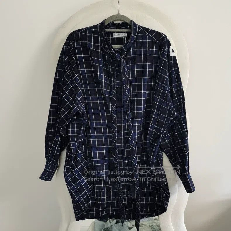 Balenciaga Balenciaga Back logo checkered shirt Size 4XL / US 24-26 - 3 Thumbnail