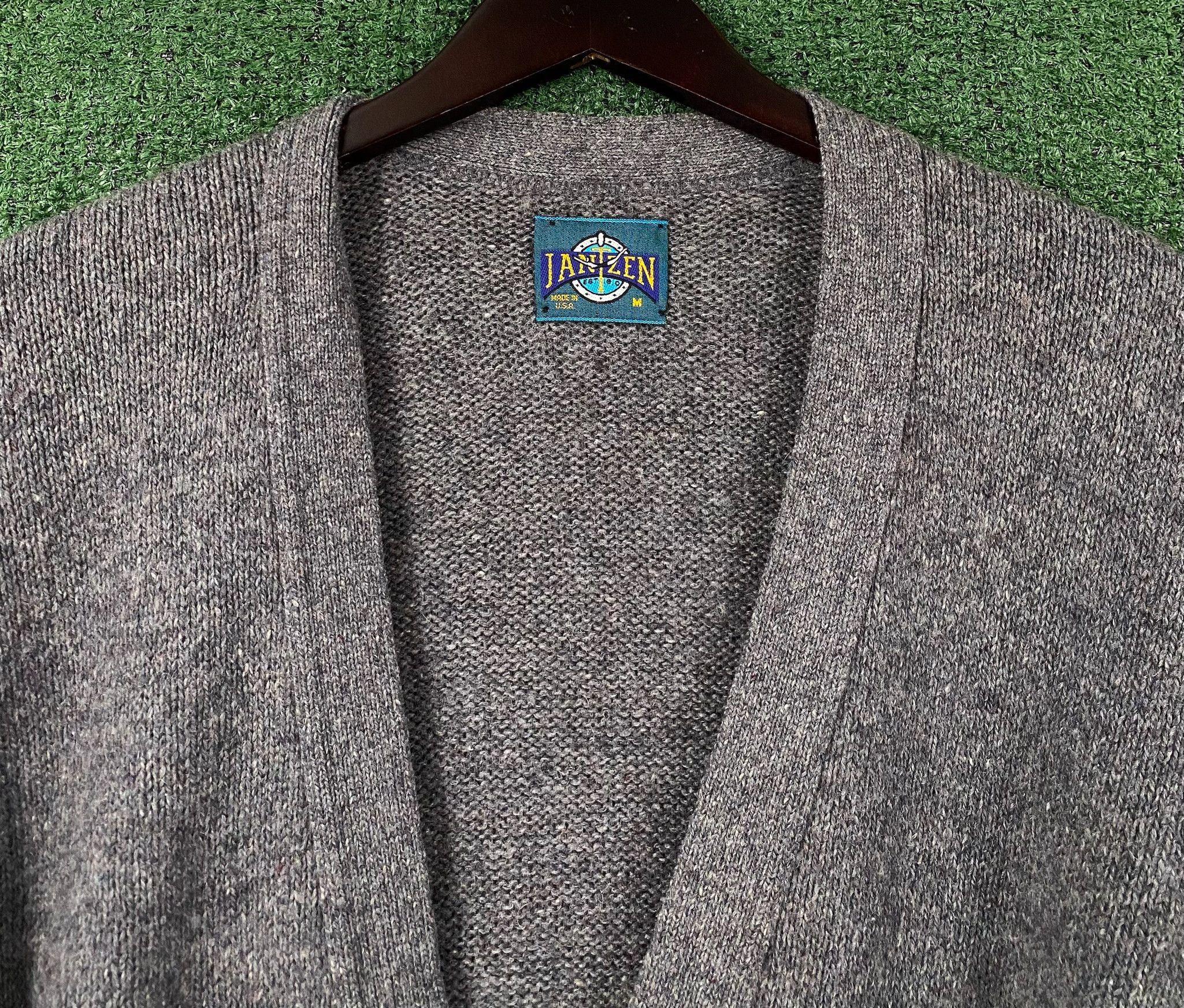 Jantzen 80’s Jantzen 100% Wool Dark Grey Cardigan Sweater Large Size US L / EU 52-54 / 3 - 2 Thumbnail