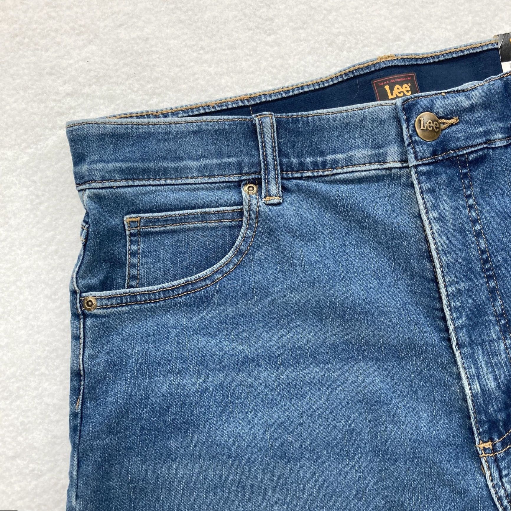 Lee Lee Jeans Womens 16 Short Blue Skinny Stretch Denim High Rise Waistband Casual Pants Size 38" / US 16 / IT 52 - 3 Thumbnail