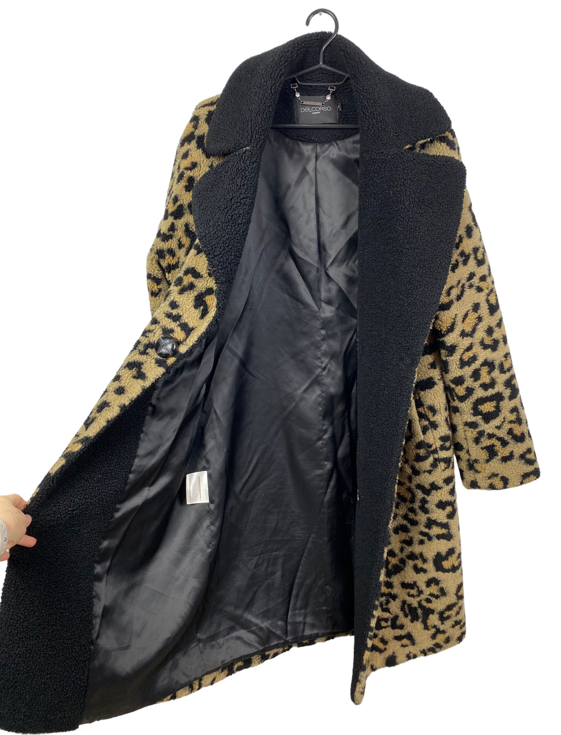 Designer Delcorso Luxury Leopard Printed Coat Leather Fringed size 42 Size M / US 6-8 / IT 42-44 - 11 Thumbnail