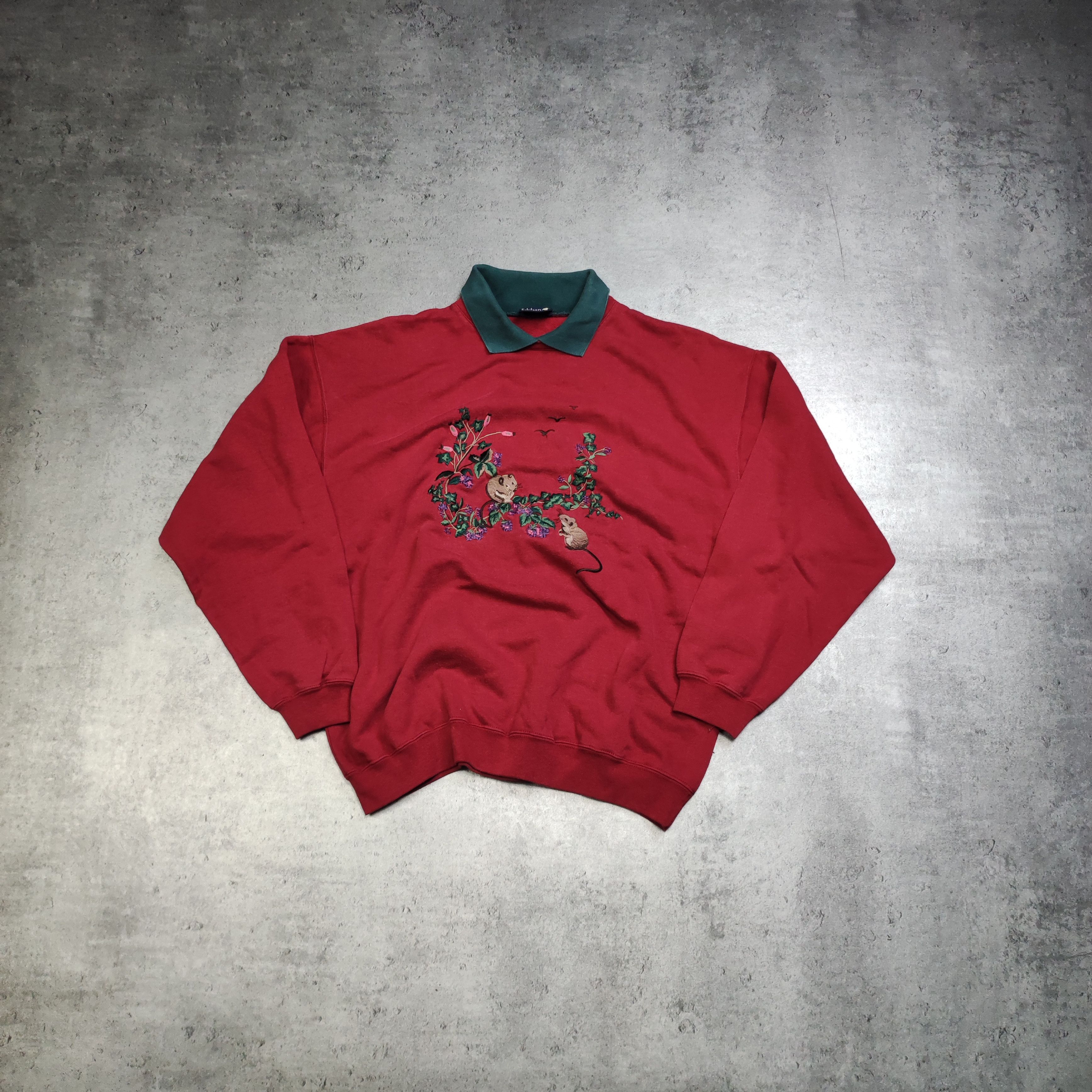 Vintage RARE 90s OG Tulchan Embroidered Mouse Avant Garde Crewneck Size US L / EU 52-54 / 3 - 1 Thumbnail
