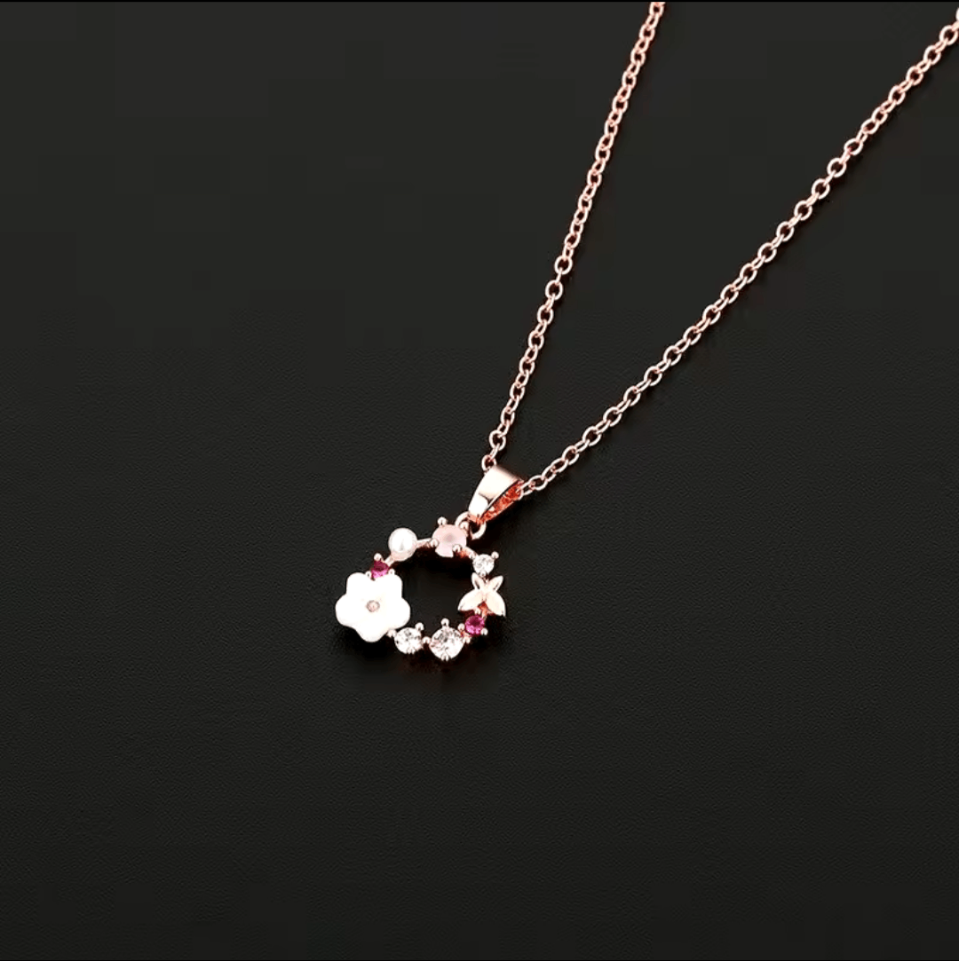 Japanese Brand Rose Gold-Color Flower Fashion 4 Piece Jewelry Set NEW Size ONE SIZE - 4 Thumbnail
