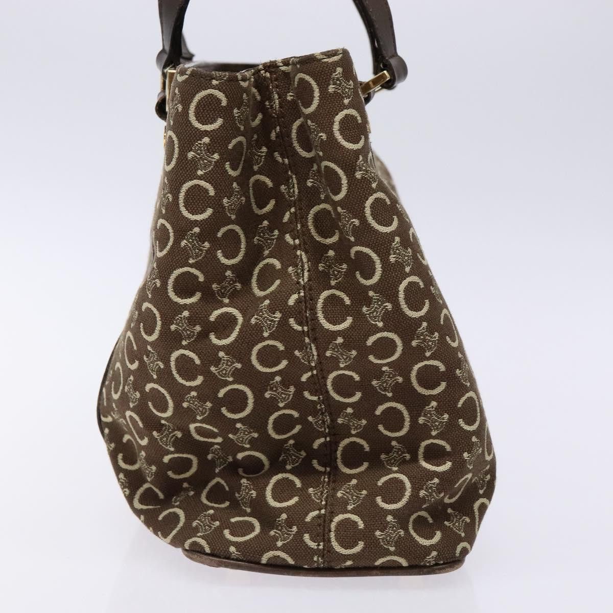 Celine CELINE C Macadam Canvas Hand Bag Brown Gold Size ONE SIZE - 4 Thumbnail