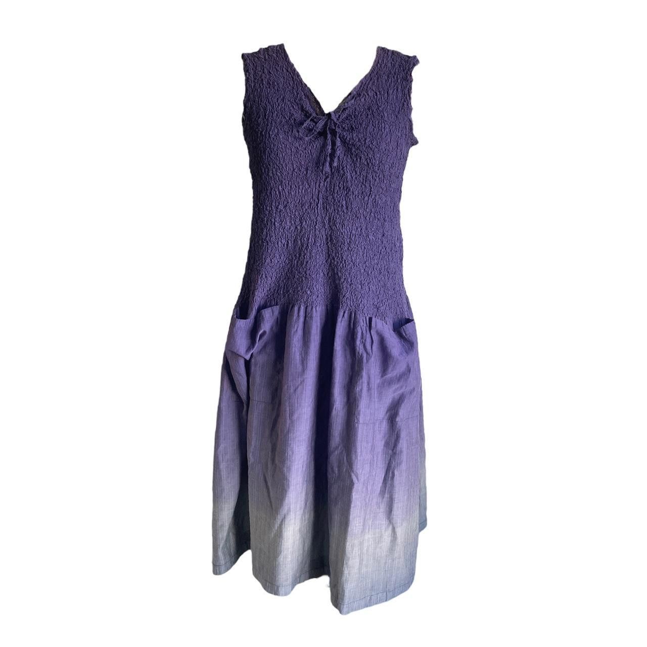 Issey Miyake issey miyake ME 90s purple & gray ombré crinkle midi dress Size M / US 6-8 / IT 42-44 - 1 Thumbnail