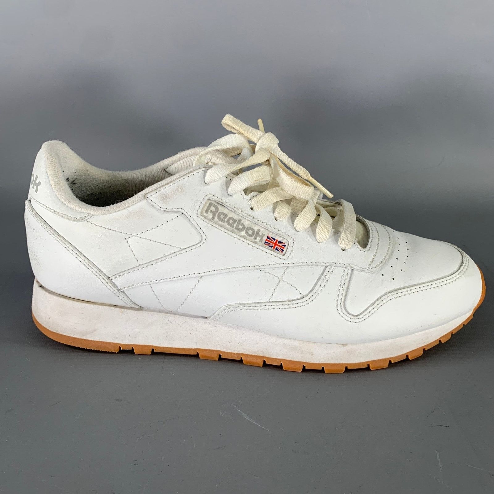 Reebok REEBOK Size 9 White Mixed Patterns Leather Runner Sneakers Size US 9 / EU 42 - 2 Thumbnail