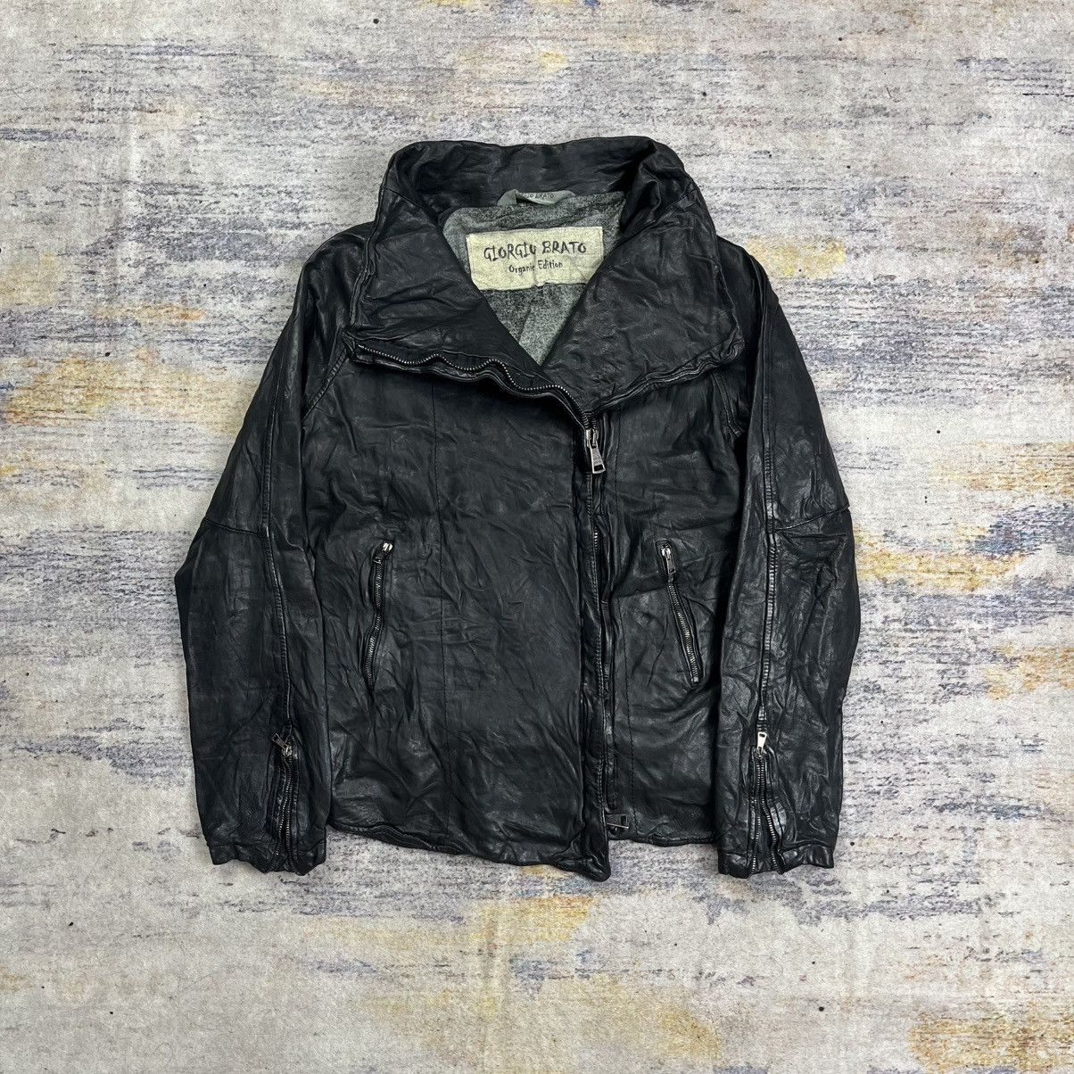 Giorgio Brato asymmetrical leather jacket ma+ ccp style