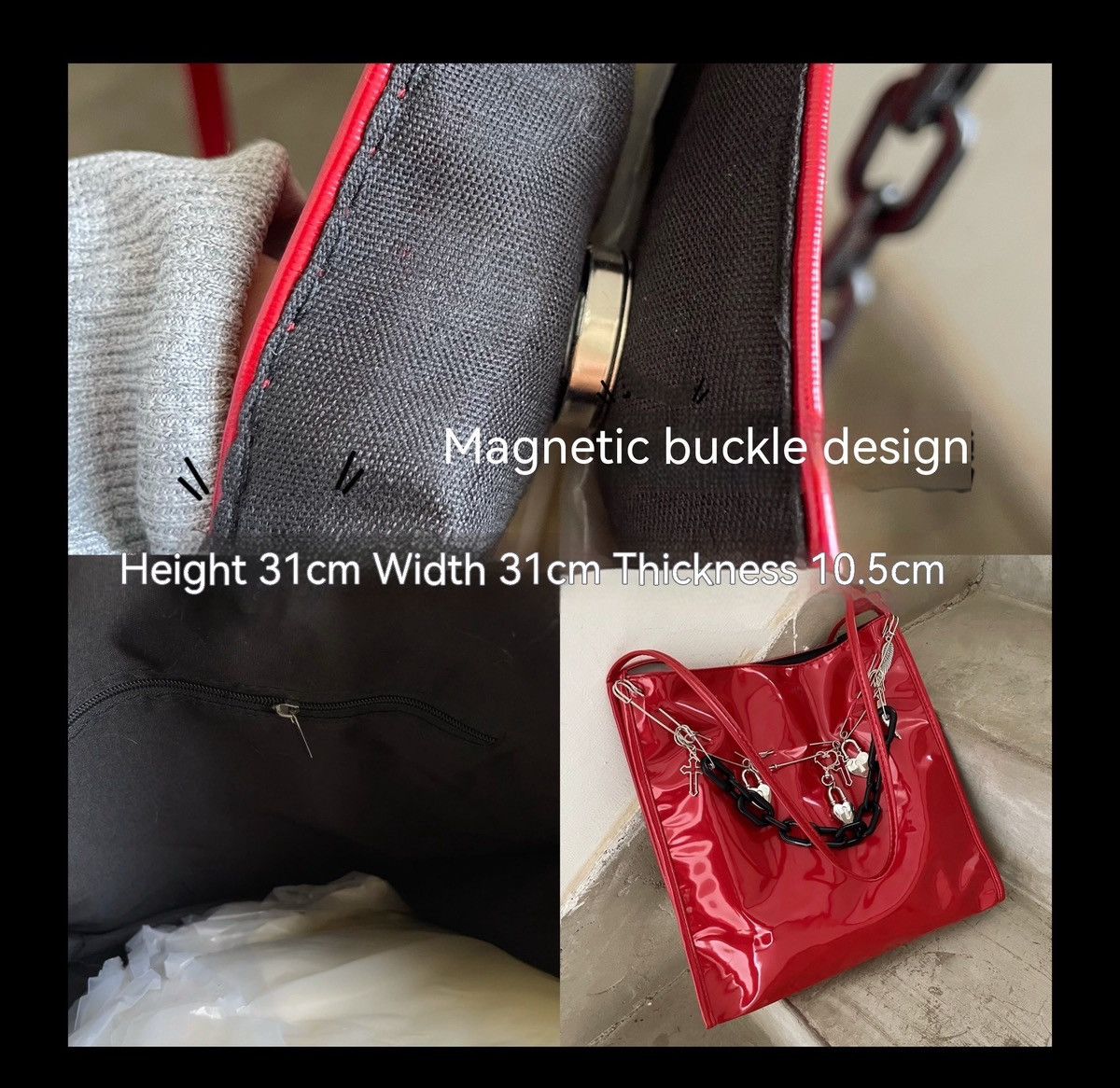 Other Grunge Red Leather Tote Bag Size ONE SIZE - 4 Thumbnail