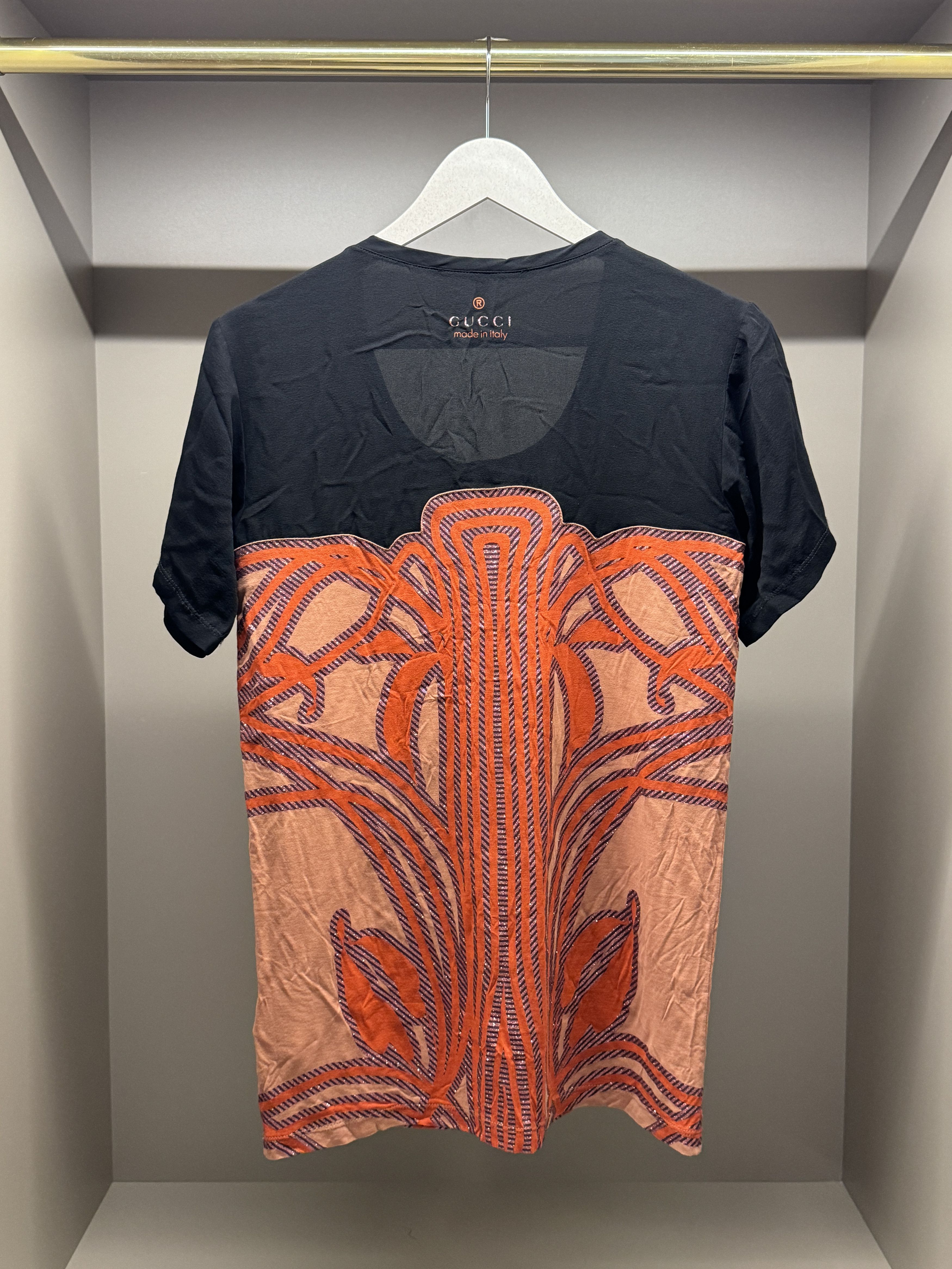 Gucci Gucci short sleeve silk-insert graphic tee Size S / US 4 / IT 40 - 2 Thumbnail