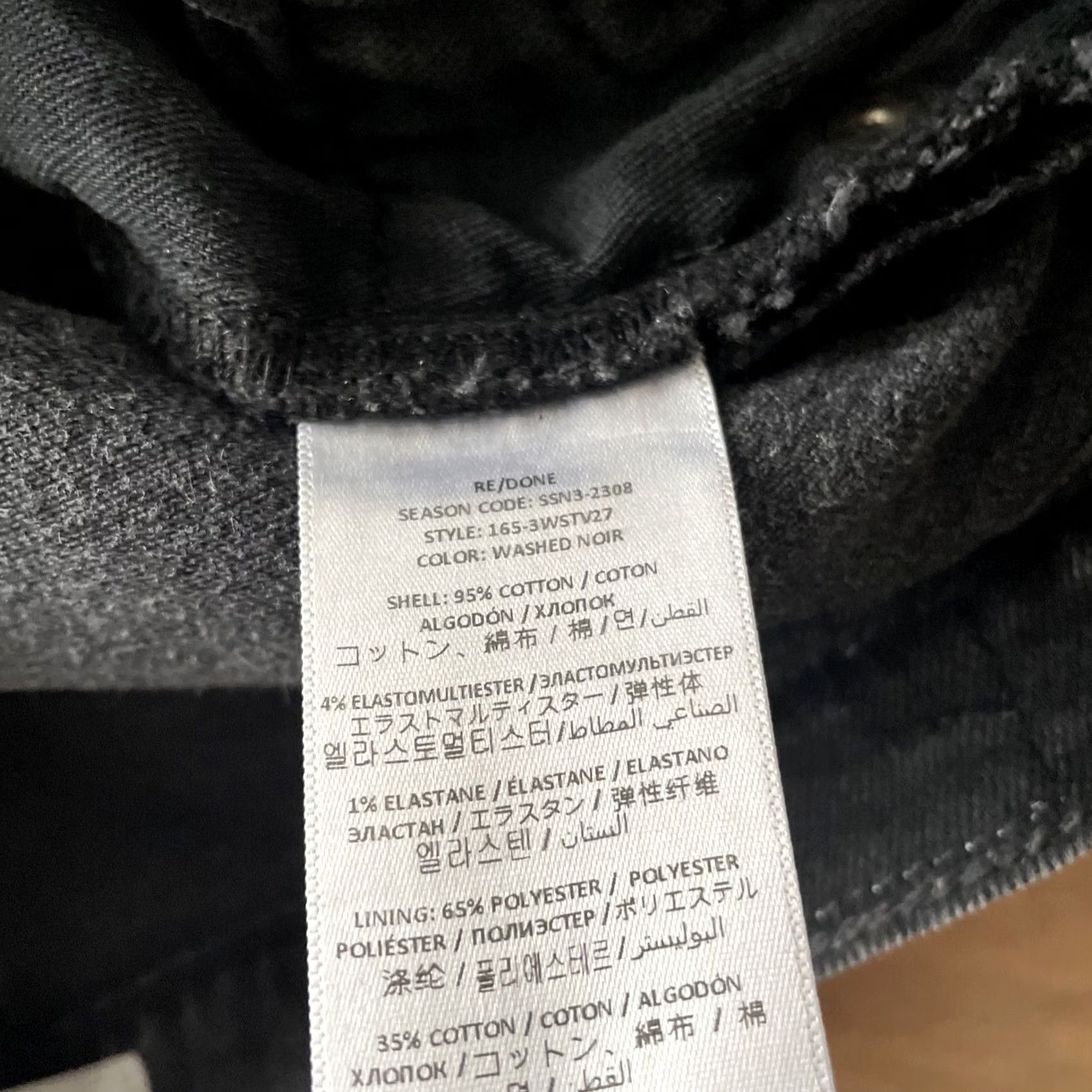 RE/DONE RE/DONE 70s Stovepiper Jeans Womens 32x26 High Rise Straight Black Denim Jeans Size 24" / US 00 / IT 34 - 5 Thumbnail