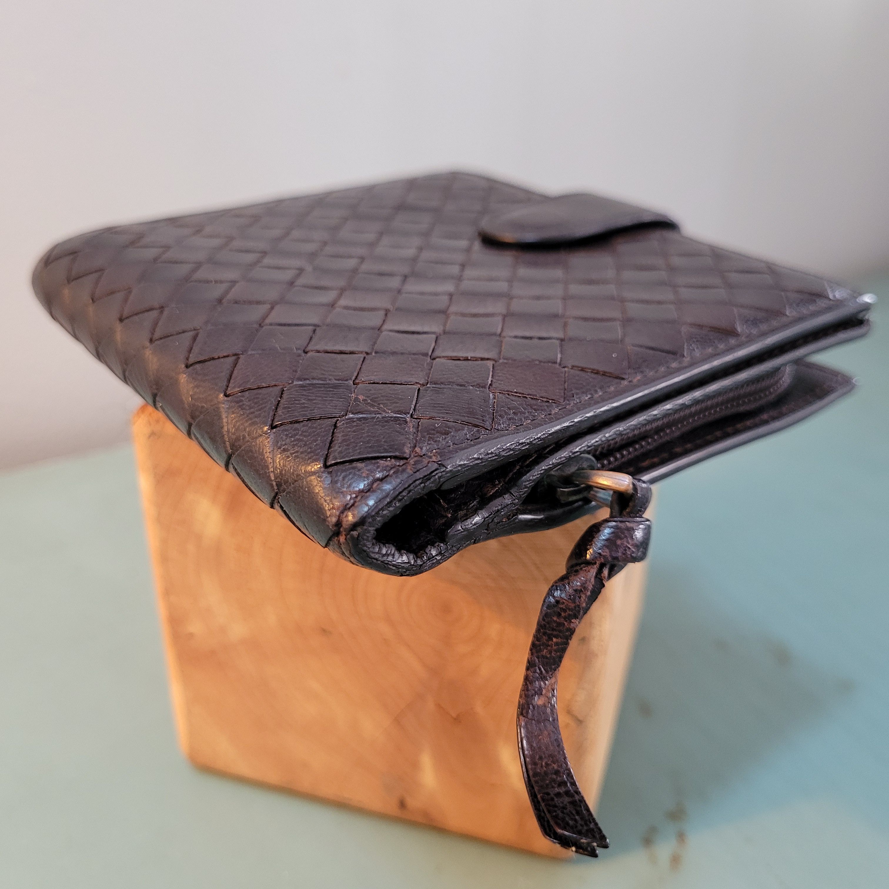 Bottega Veneta Bottega Veneta Intrecciato Weave Compact Snap Leather Wallet Size ONE SIZE - 6 Thumbnail