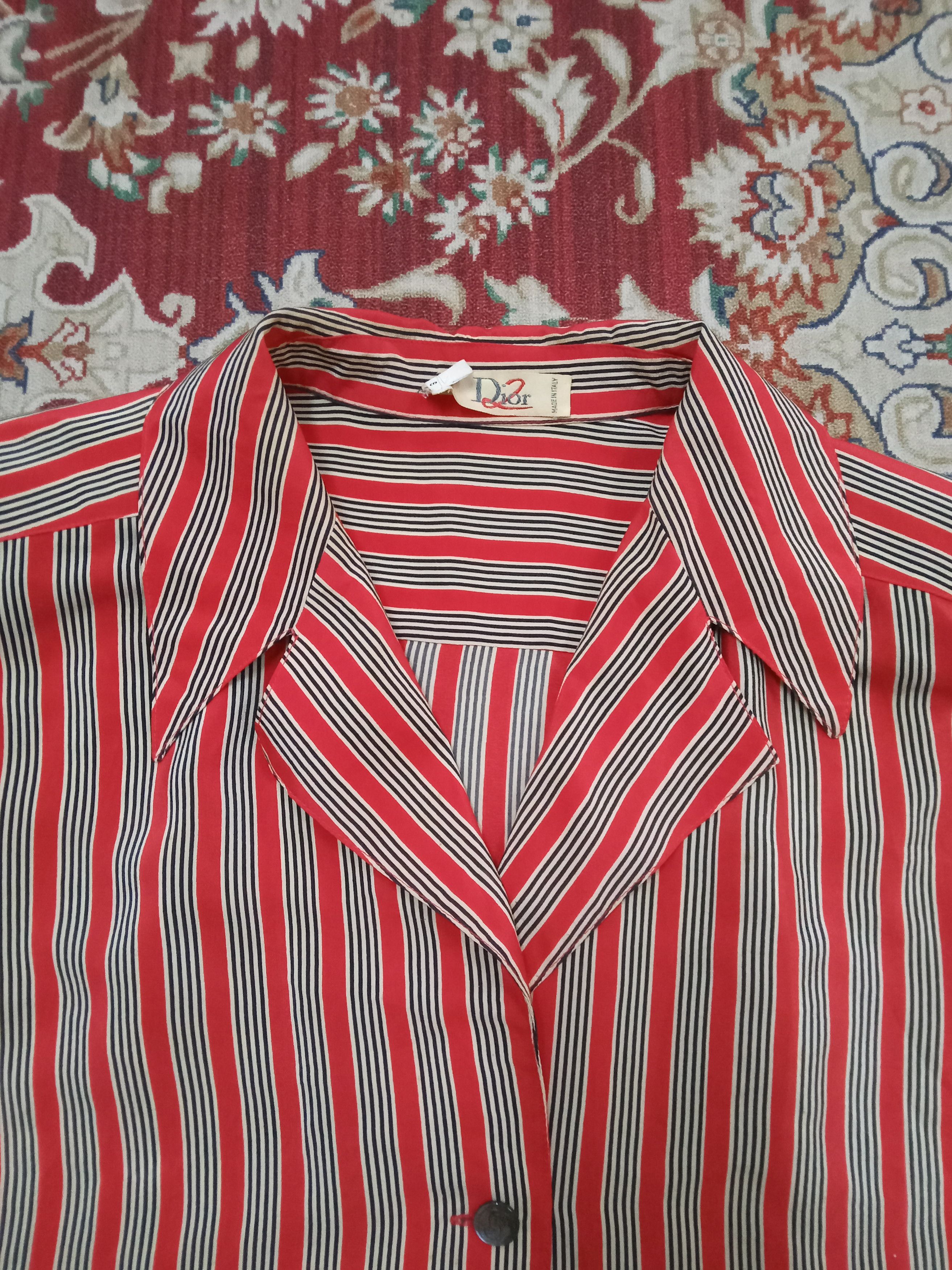 Dior × Vintage Vintage Dior Stripes Rare Button up/ Blouse Size M / US 6-8 / IT 42-44 - 6 Thumbnail