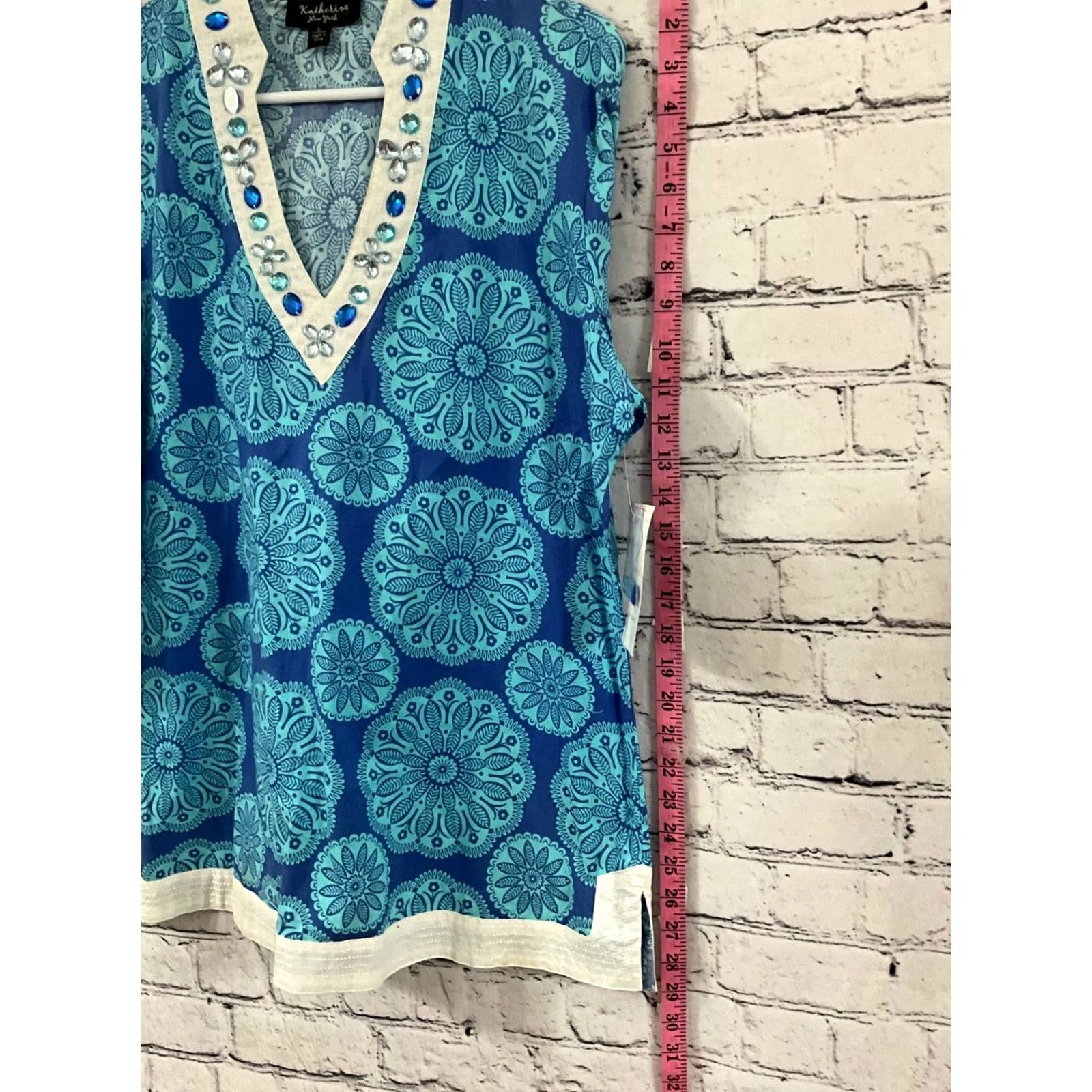 Sea New York KATHERINE NEW YORK WOMENS TOP Blouse V-Neck 3/4 Sleeve Multicolor Pullover L NWT Size L / US 10 / IT 46 - 6 Thumbnail