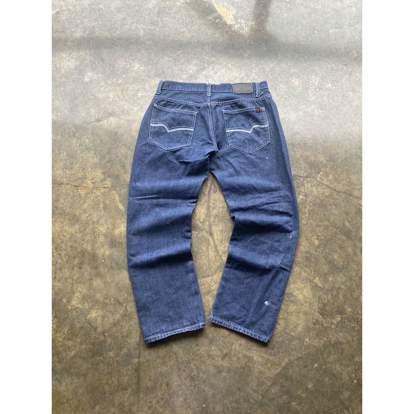 Japanese Brand × Vintage Vintage Baggy Mecca Dark Wash Embroidered Jeans 34x30 Size US 34 / EU 50 - 1 Thumbnail