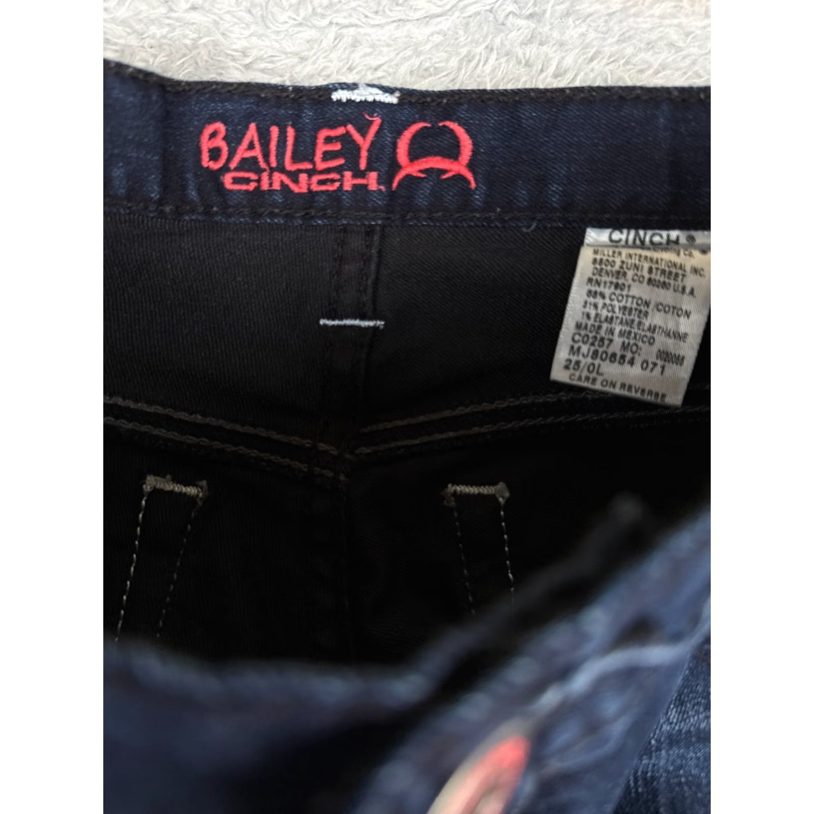Denime Cinch Jeans Womens Bootcut Jeans 0 Blue Denim 26x33 Embroidered 5-Pocket Stretch Regular Inseam 33 Cotton Dark Denim Bagged? Size 25" / US 0 / IT 36 - 6 Thumbnail
