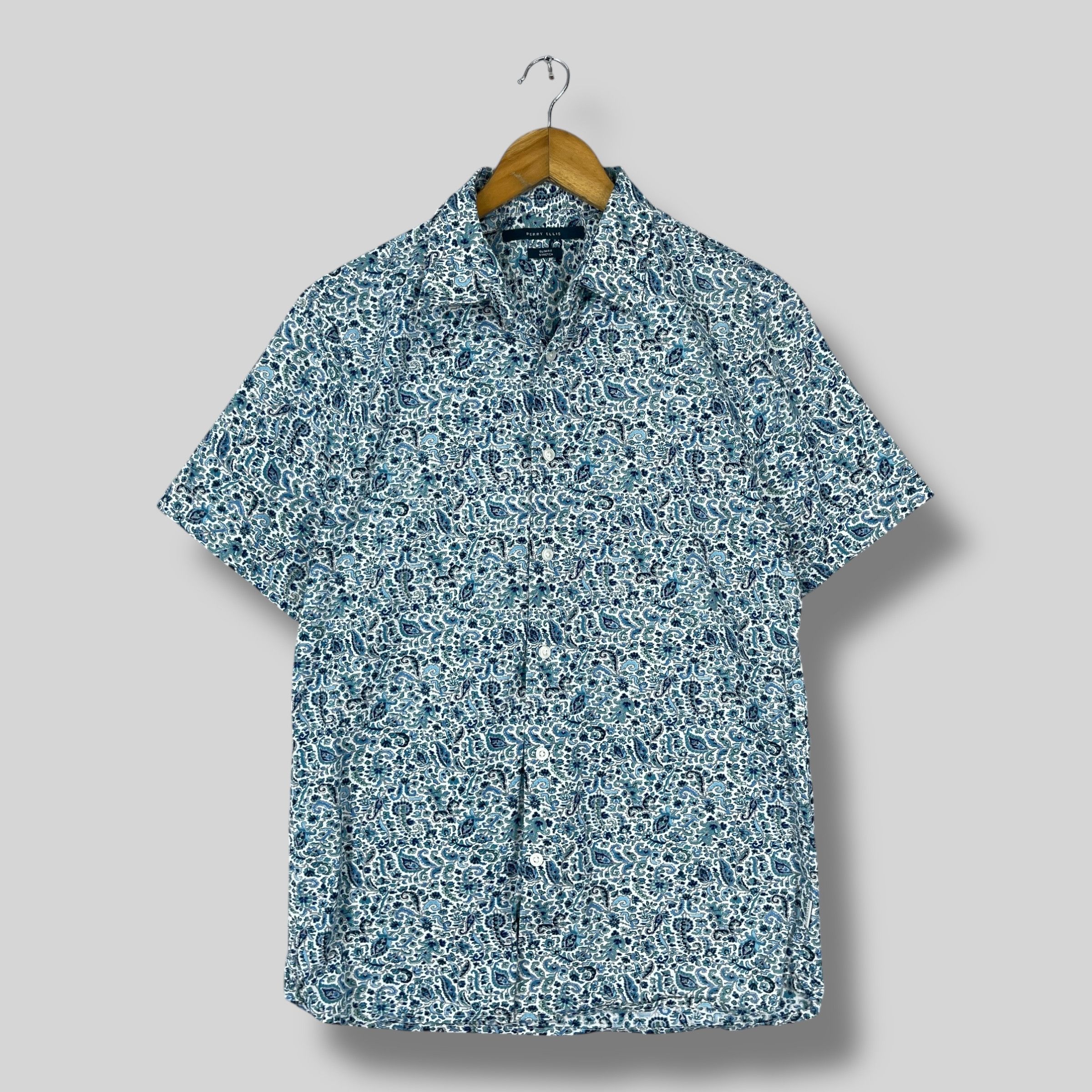 Perry Ellis Vintage Abstract Floral Paisley Flower Pattern Shirt Size US M / EU 48-50 / 2 - 1 Thumbnail