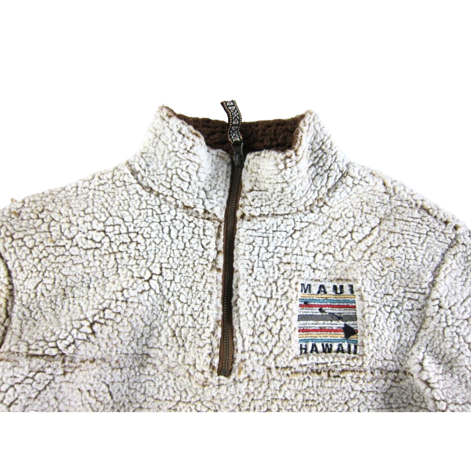 Vintage VTG Just 4 Wear Maui Hawaii Fleece Sherpa 1/4 Zip Fleece Pullover Jacket Men XS Size US XS / EU 42 / 0 - 4 Thumbnail