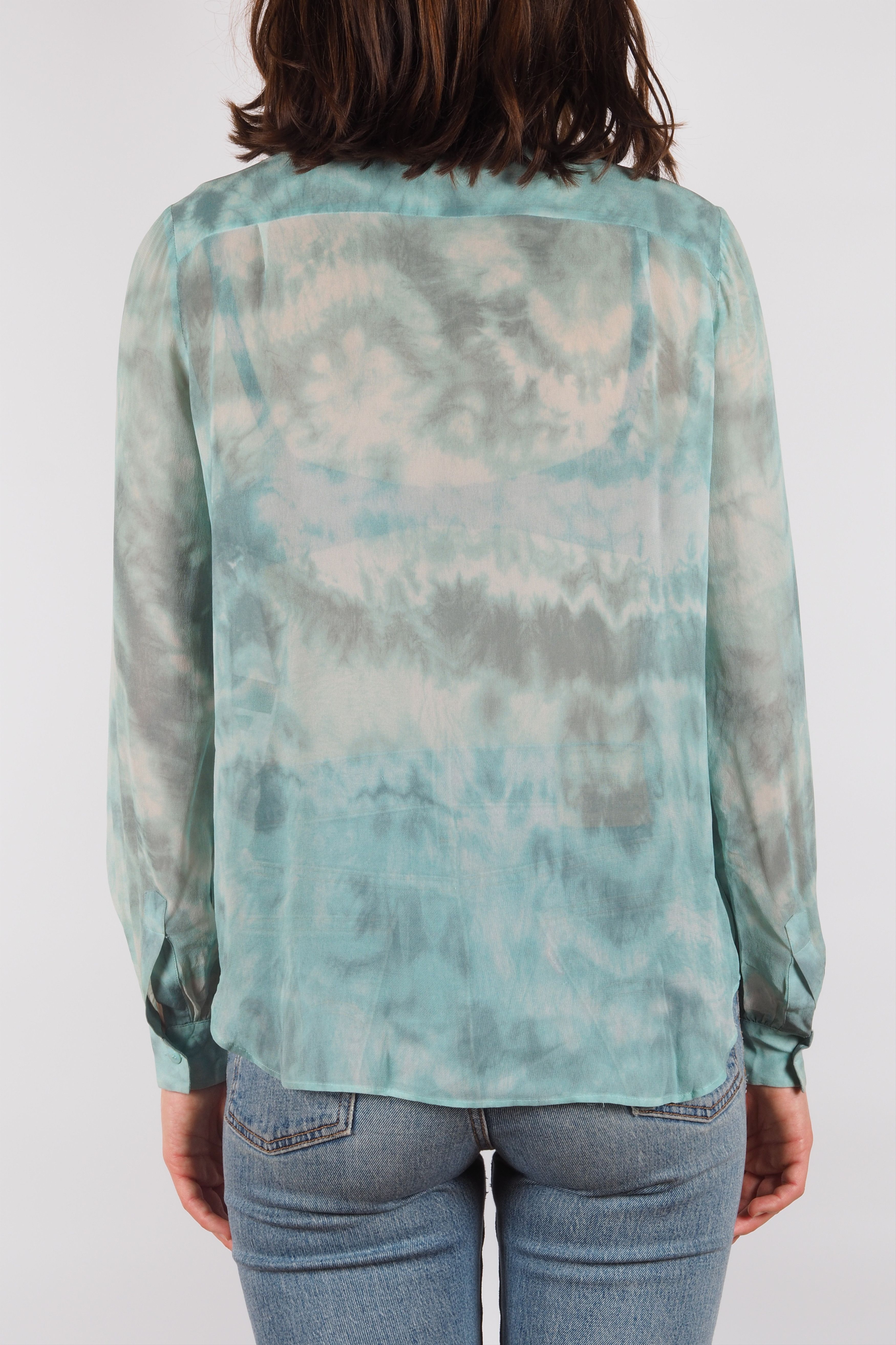 Roberto Cavalli Roberto Cavalli Vintage Sheer Silk Tie-Dye Tie Neck Blouse Size XS / US 0-2 / IT 36-38 - 3 Thumbnail
